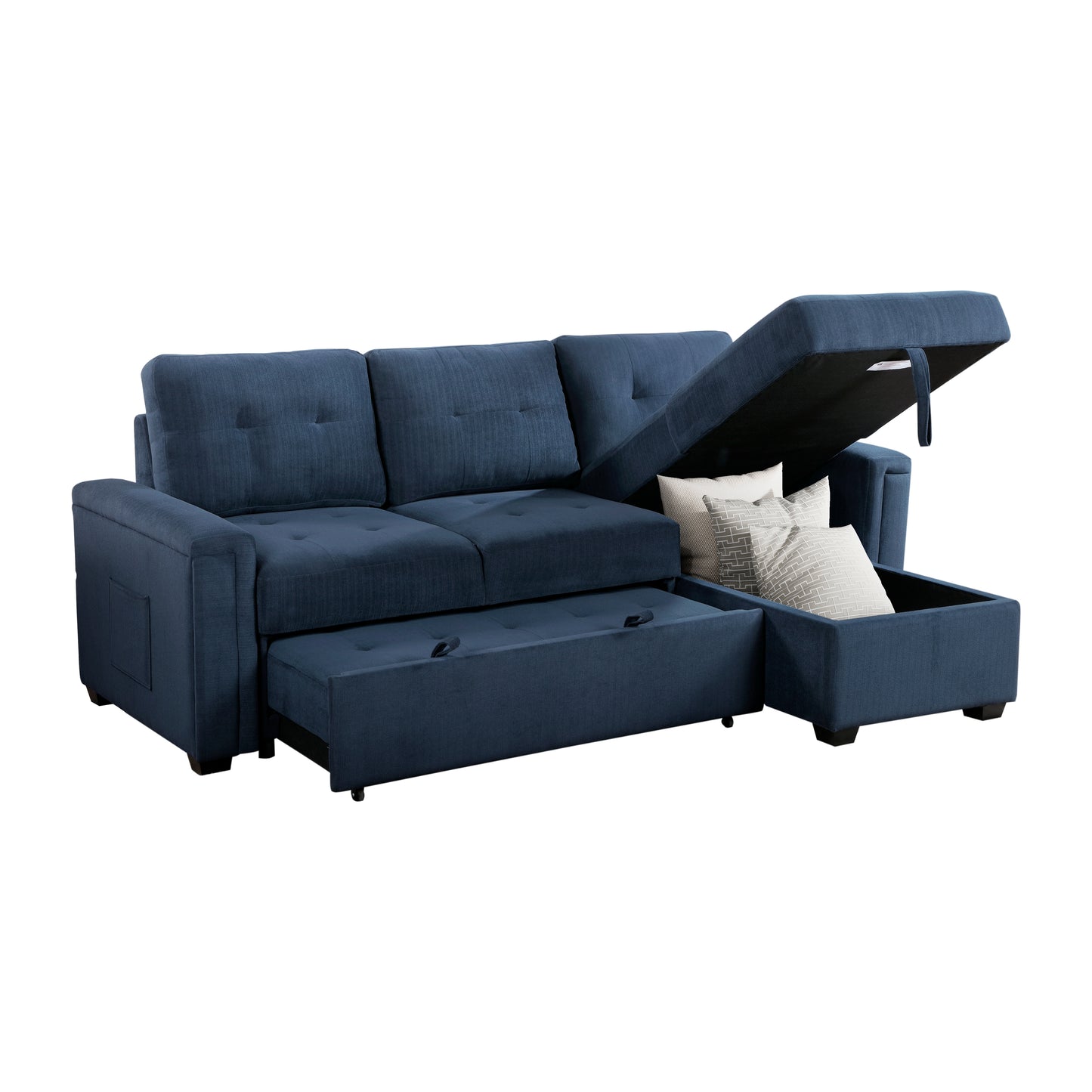 Homelegance Reversible Sectional Sofa Textured Blue 9259-SC