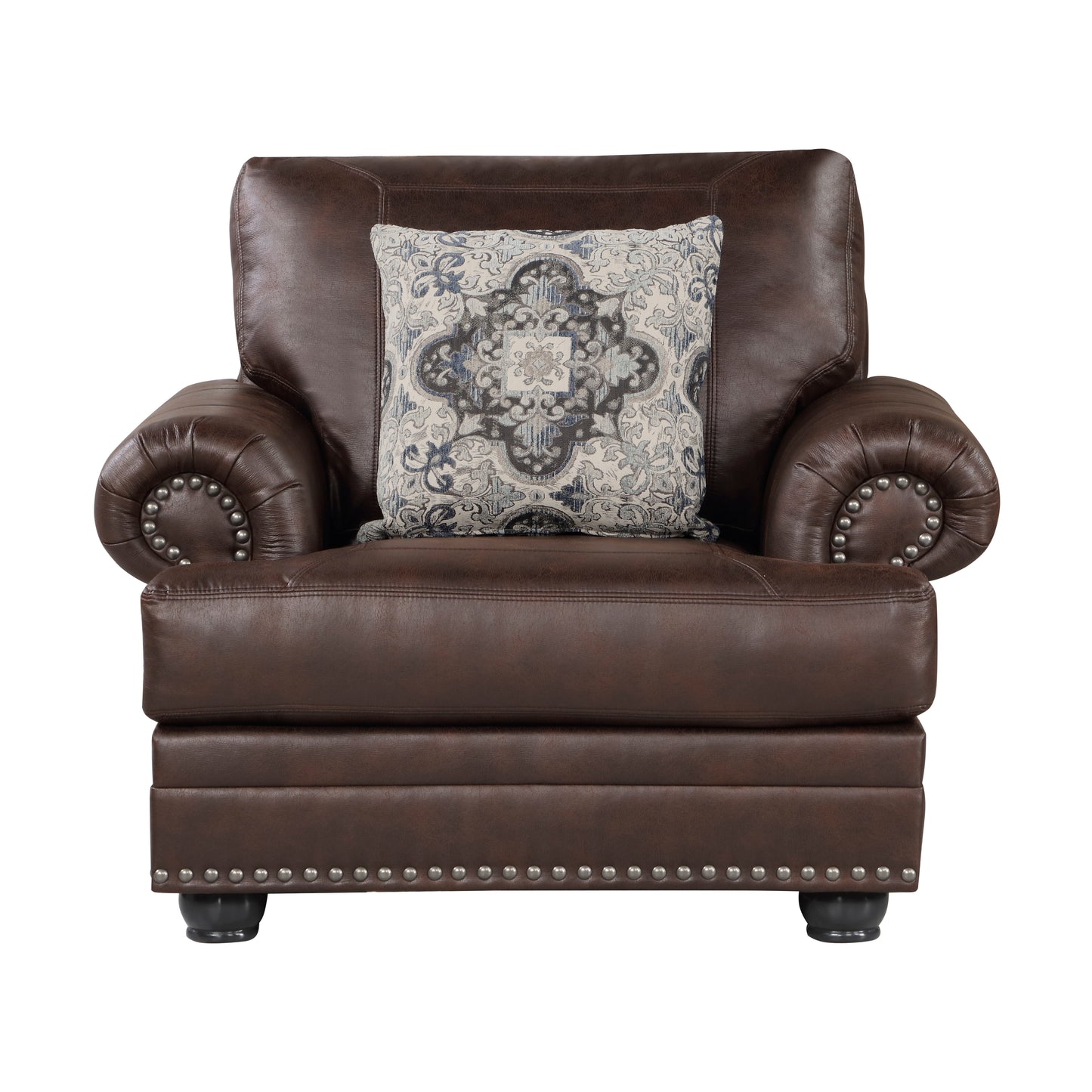 Homelegance Franklin Dark Brown Accent Chair with Nailhead Trim 9260DB-1