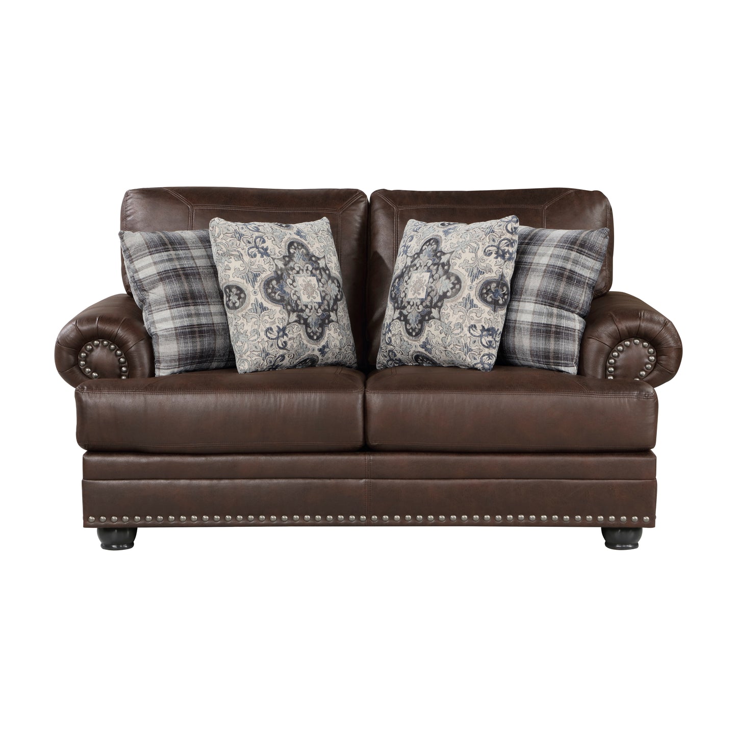 Homelegance Franklin Loveseat Dark Brown Polished Microfiber 9260DB-2