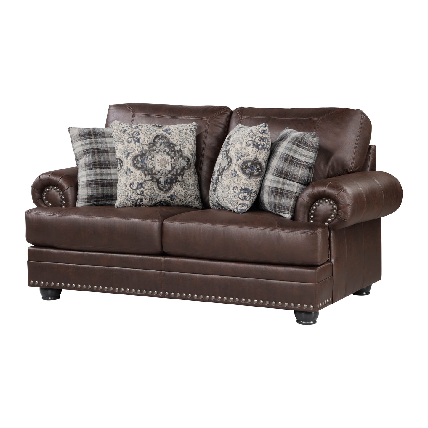 Homelegance Franklin Loveseat Dark Brown Polished Microfiber 9260DB-2