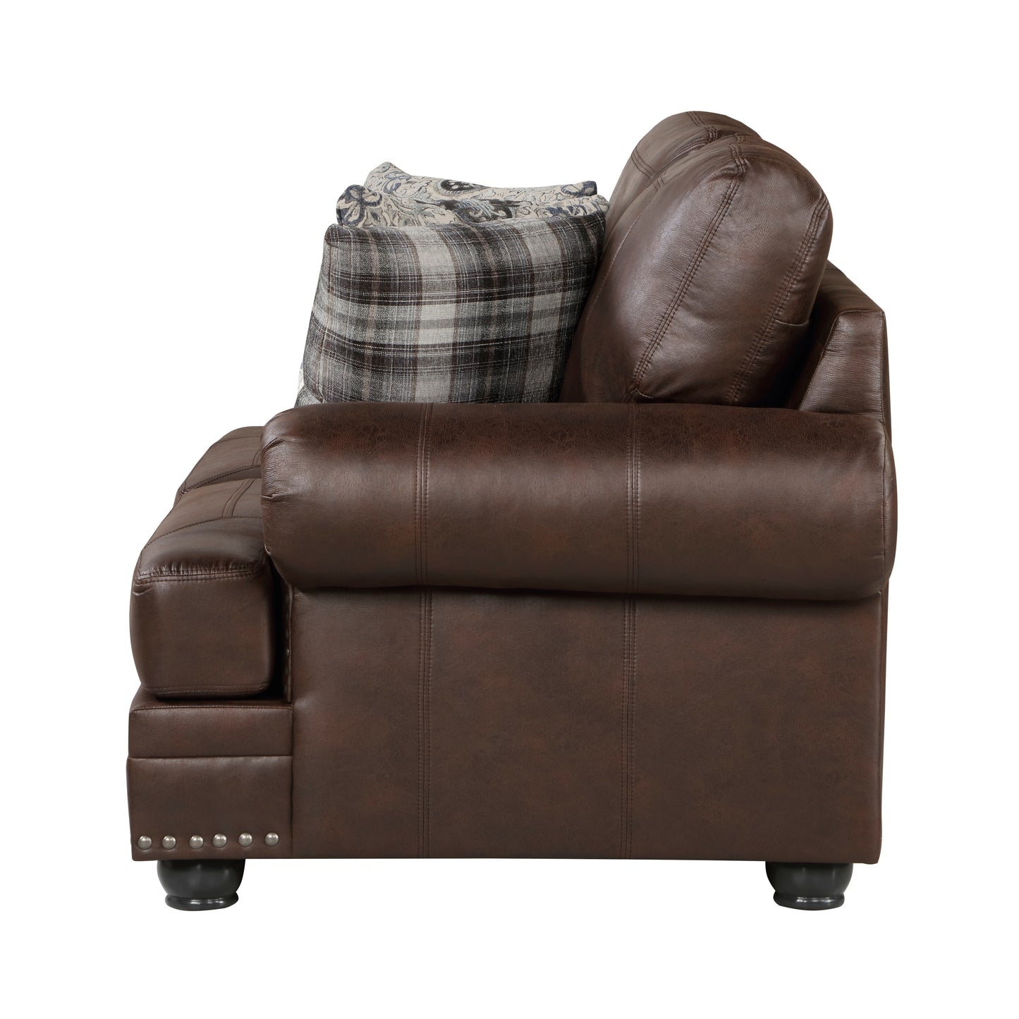 Homelegance Franklin Loveseat Dark Brown Polished Microfiber 9260DB-2
