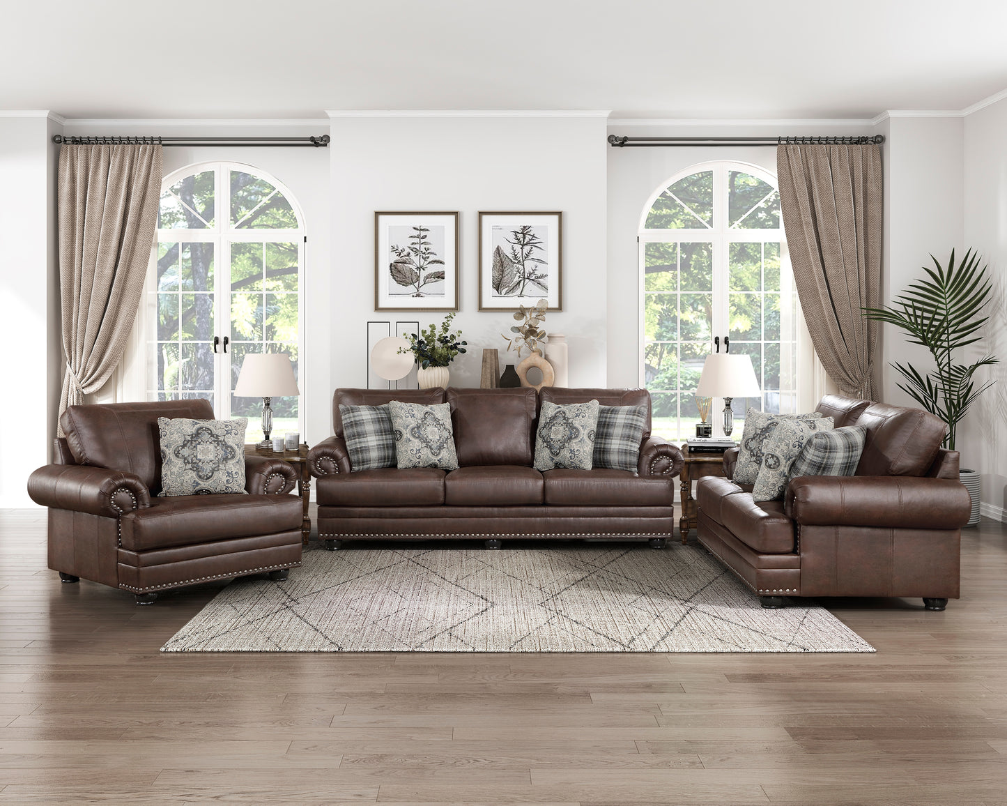 Homelegance Franklin Loveseat Dark Brown Polished Microfiber 9260DB-2