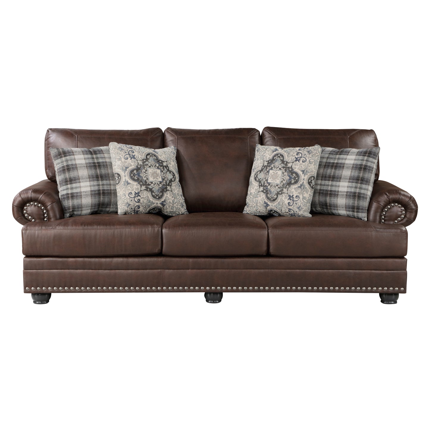 Homelegance Franklin Sectional Sofa Dark Brown Polished Microfiber 9260DB-3