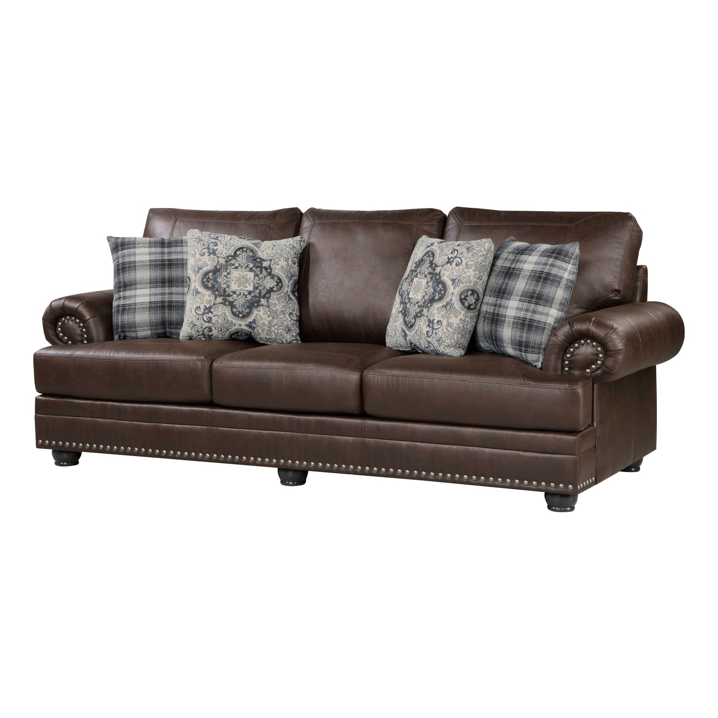 Homelegance Franklin Sectional Sofa Dark Brown Polished Microfiber 9260DB-3