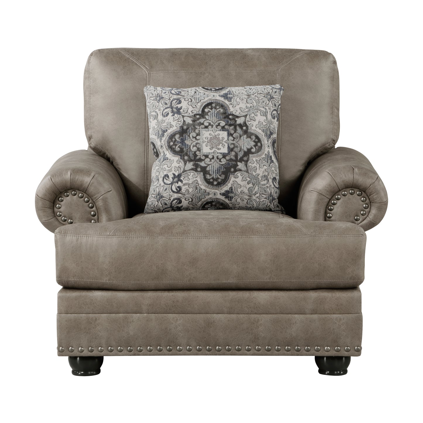 Homelegance Franklin Accent Chair in Mushroom Brown Polished Microfiber 9260MS-1