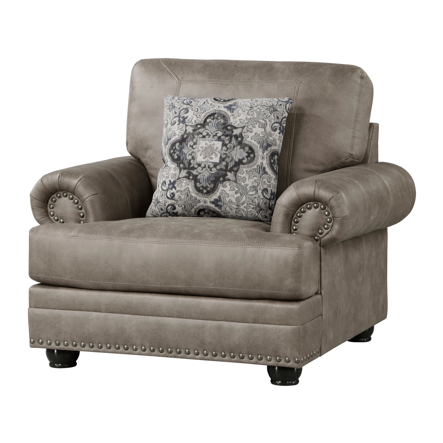 Homelegance Franklin Accent Chair in Mushroom Brown Polished Microfiber 9260MS-1