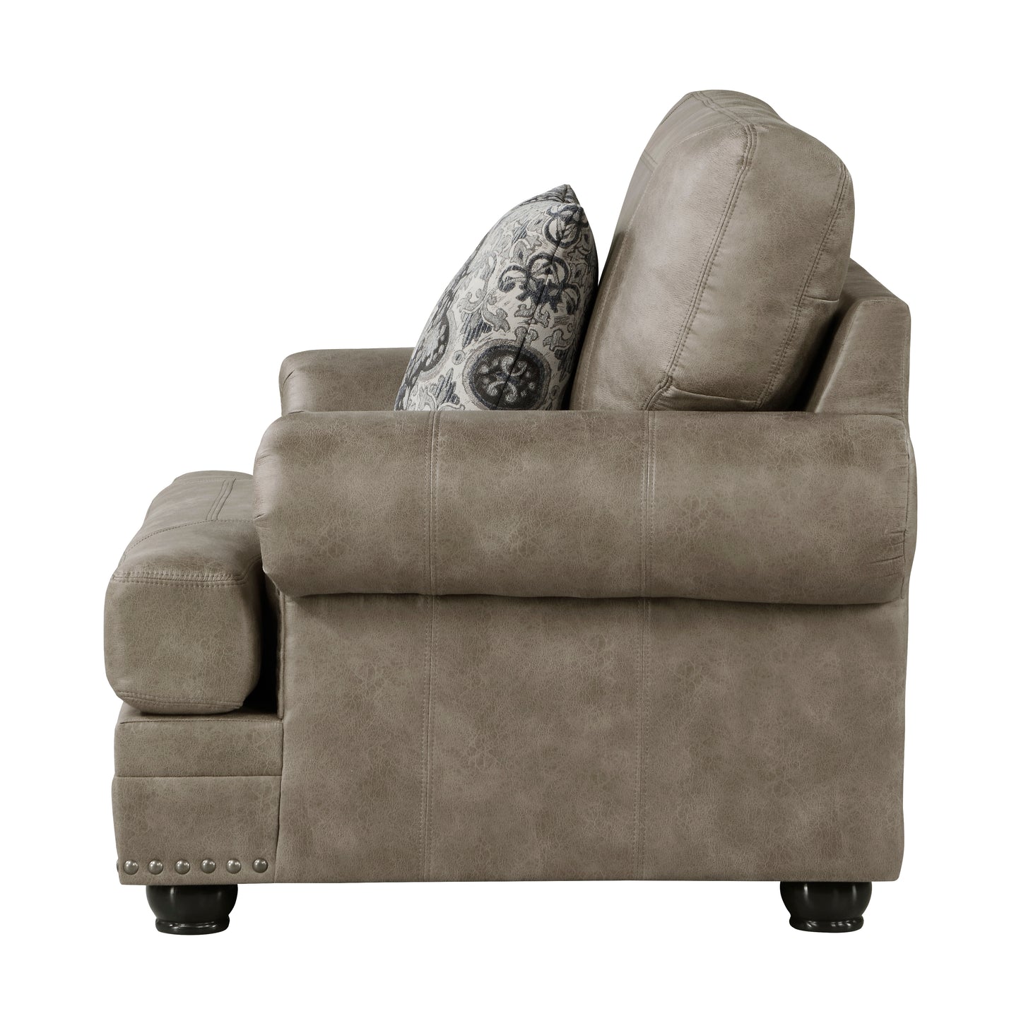 Homelegance Franklin Accent Chair in Mushroom Brown Polished Microfiber 9260MS-1