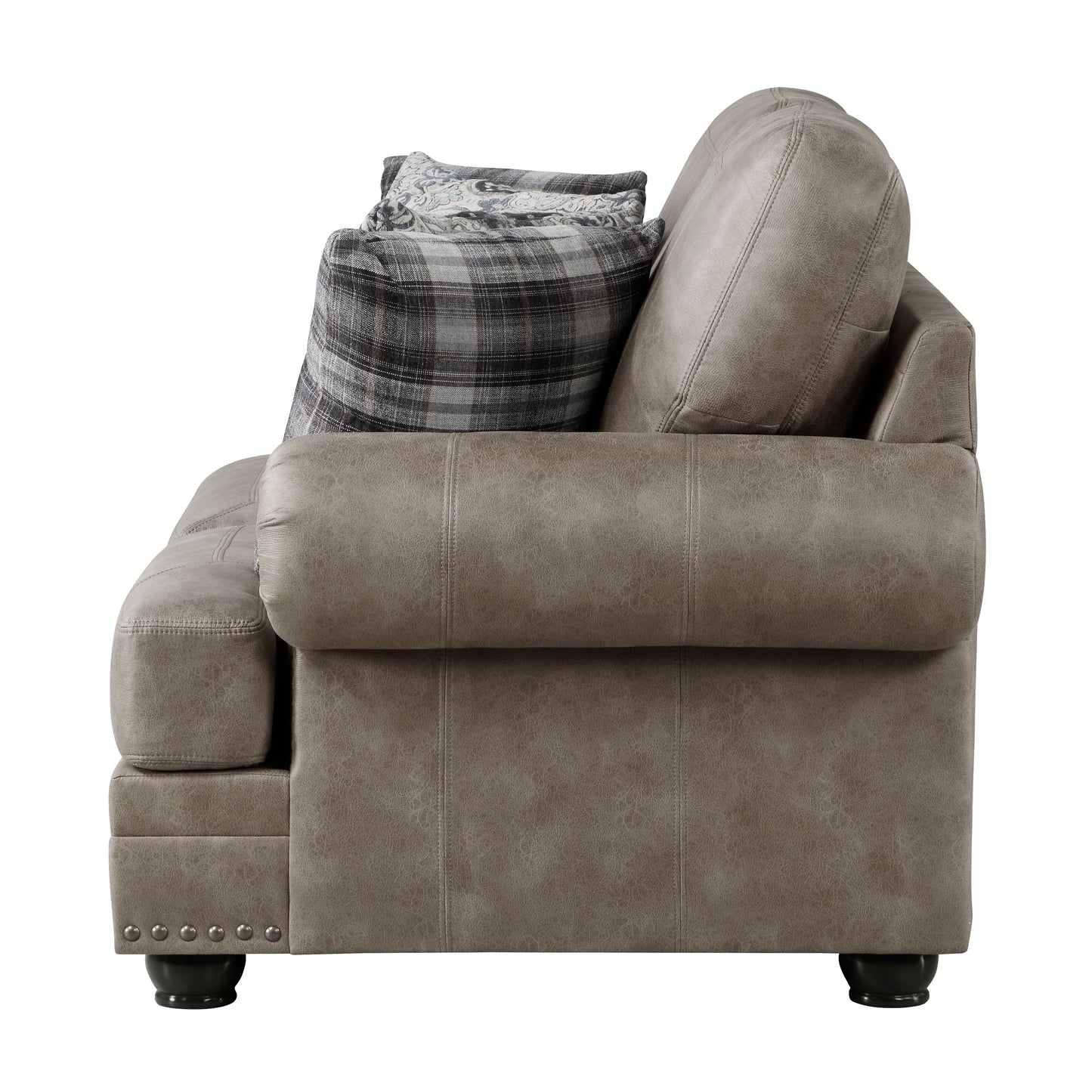 Homelegance Franklin Mushroom Brown Loveseat with Nailhead Trim 9260MS-2