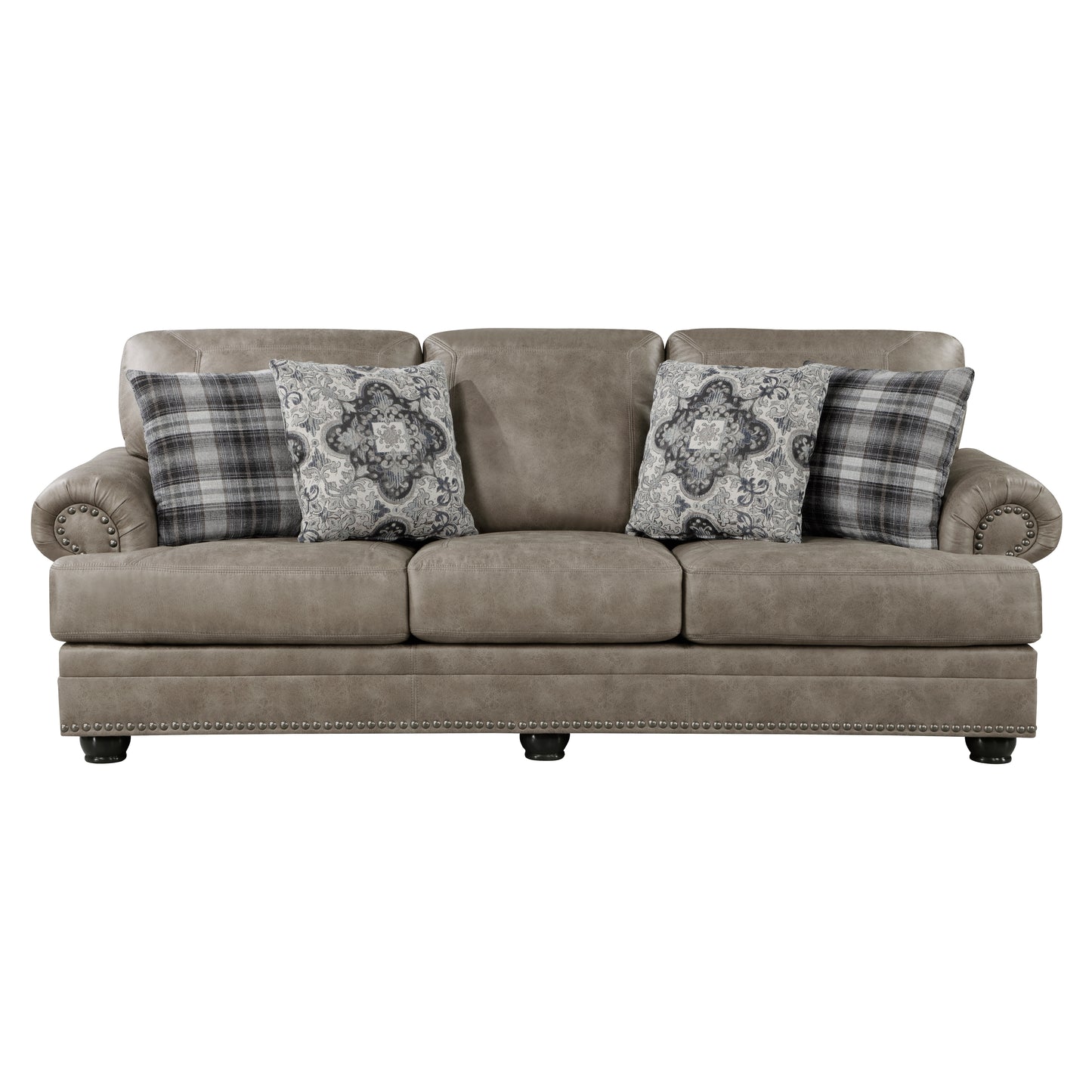 Homelegance Franklin Sectional Sofa Mushroom Upholstery 9260MS-3