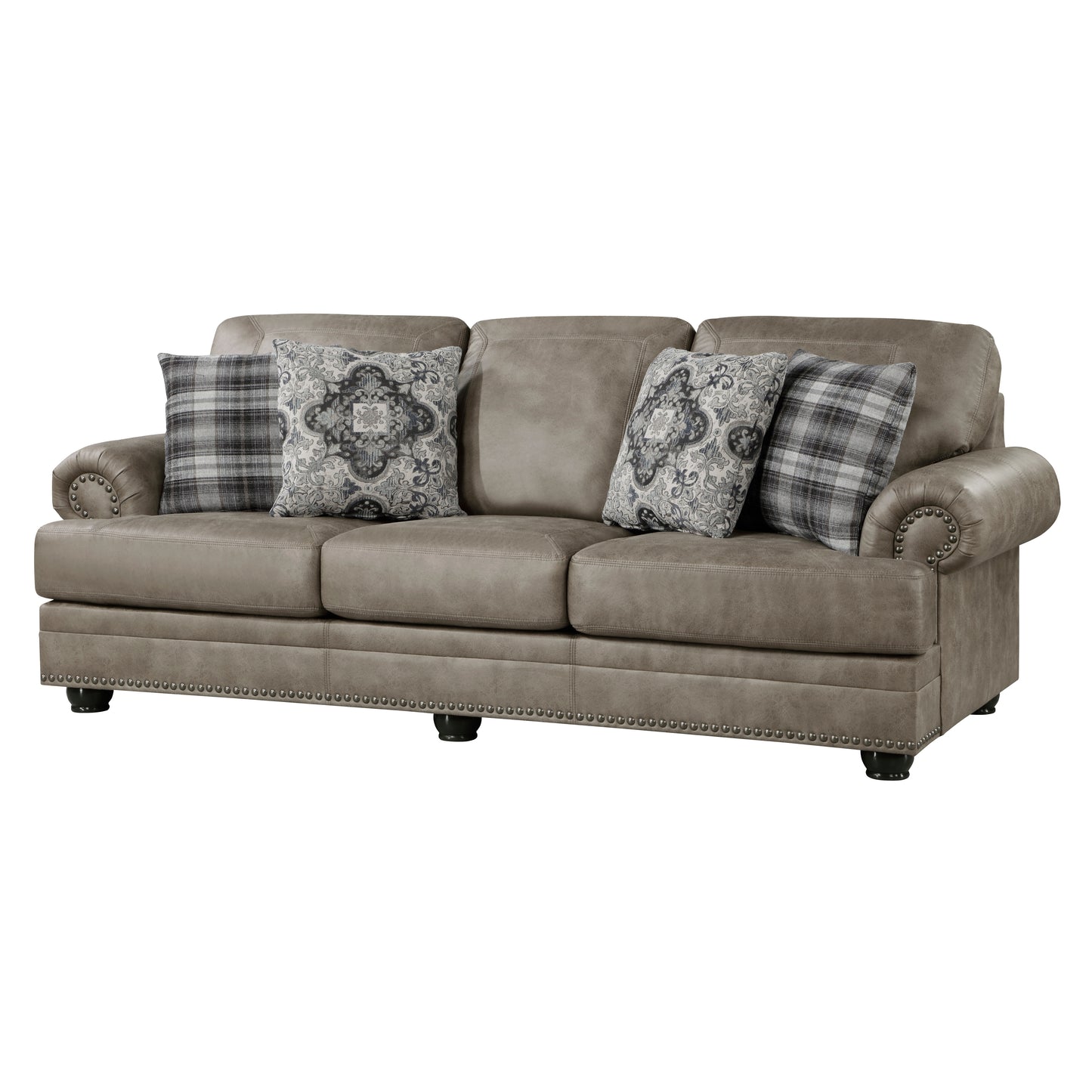 Homelegance Franklin Sectional Sofa Mushroom Upholstery 9260MS-3