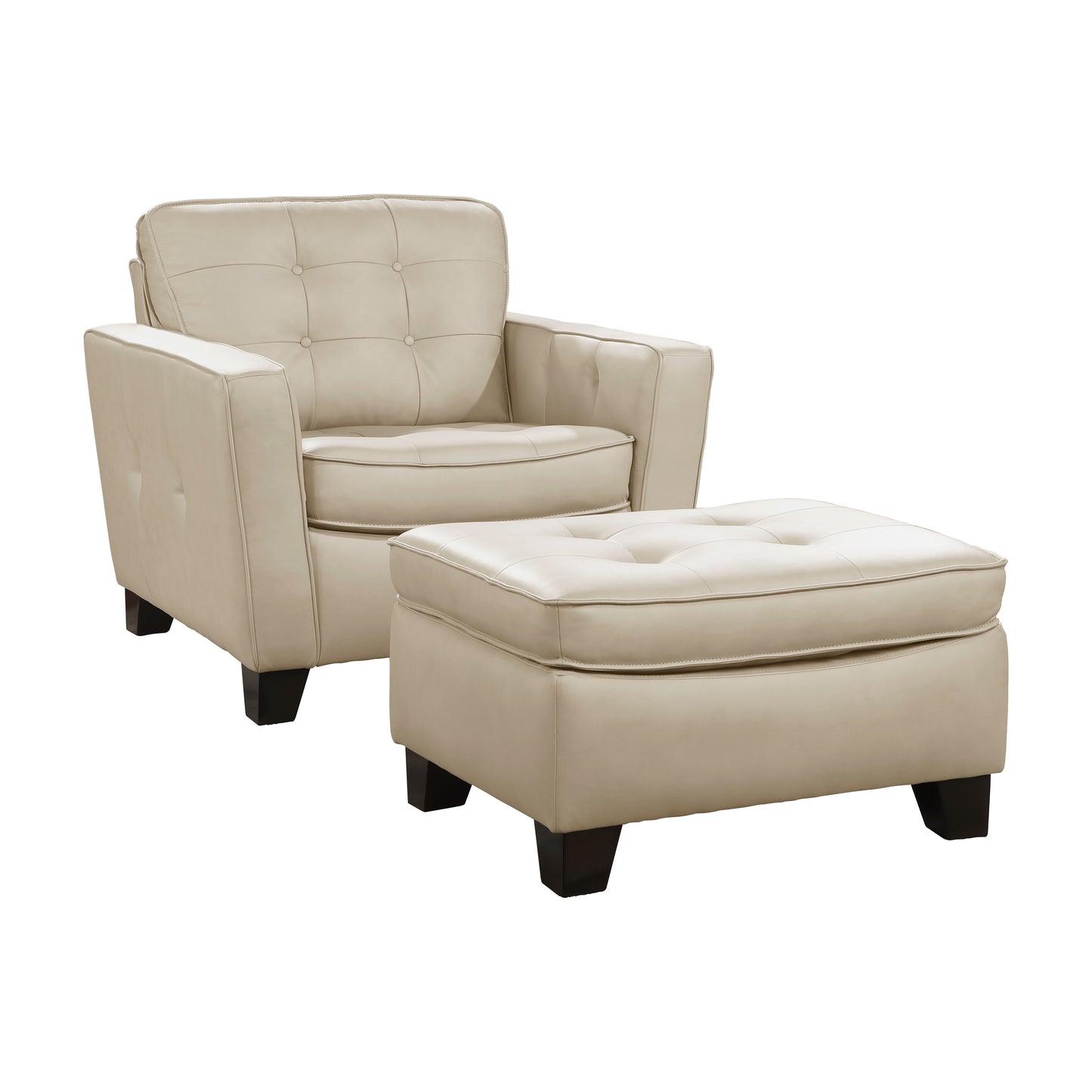 Homelegance Renzo Accent Chair in Beige Top Grain Leather 9266BEG-1