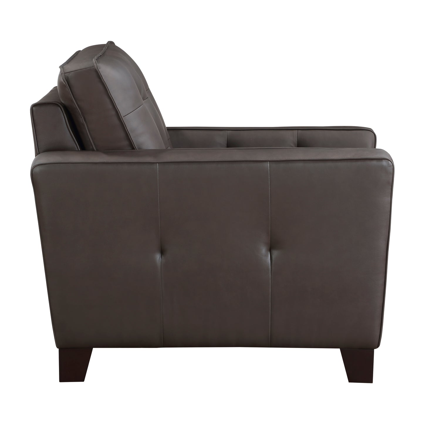 Homelegance Renzo Accent Chair in Brown Leather with Tufted Detail 9266BRW-1