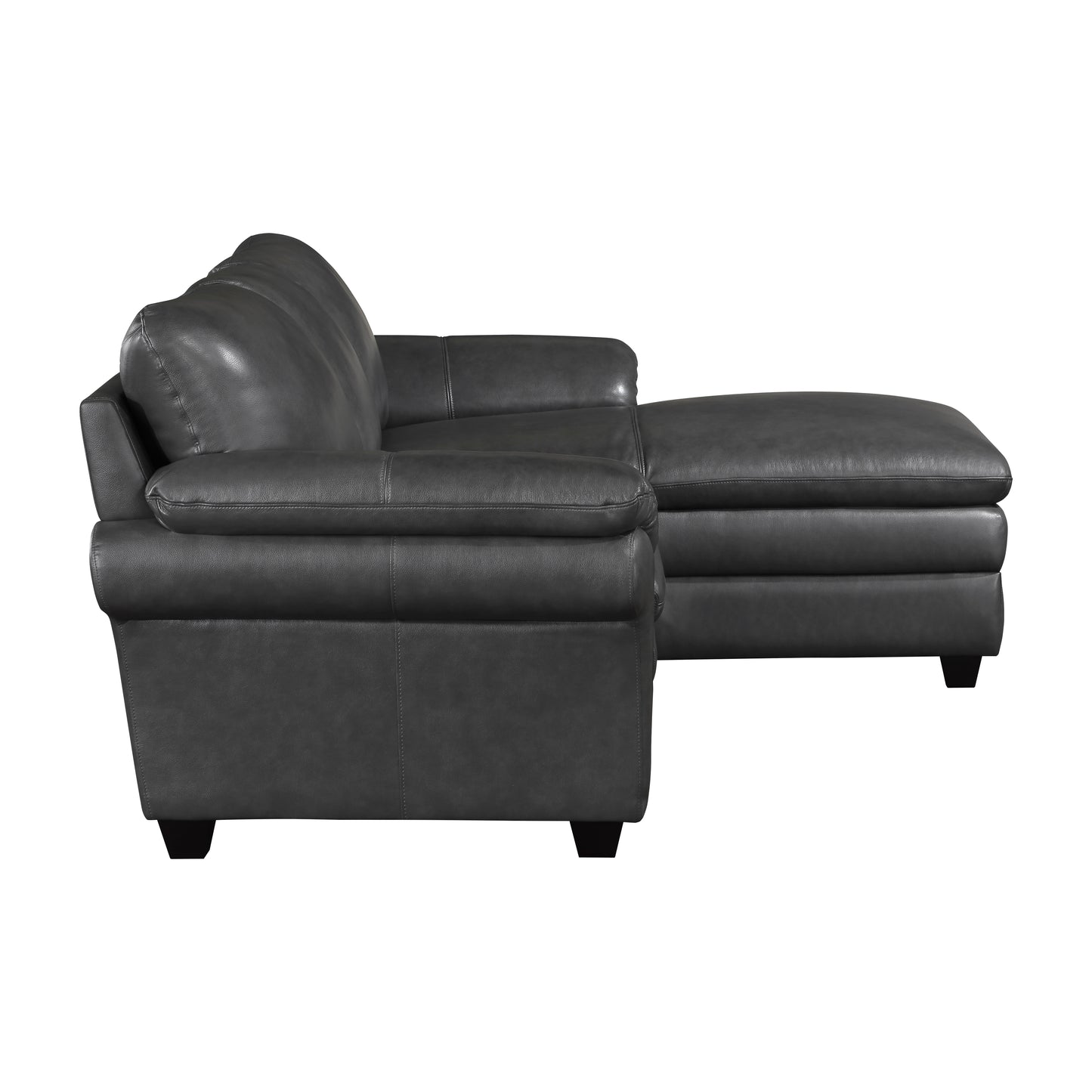 Homelegance Exton Gray Top-Grain Leather Sectional Sofa 9267GY-22LRC