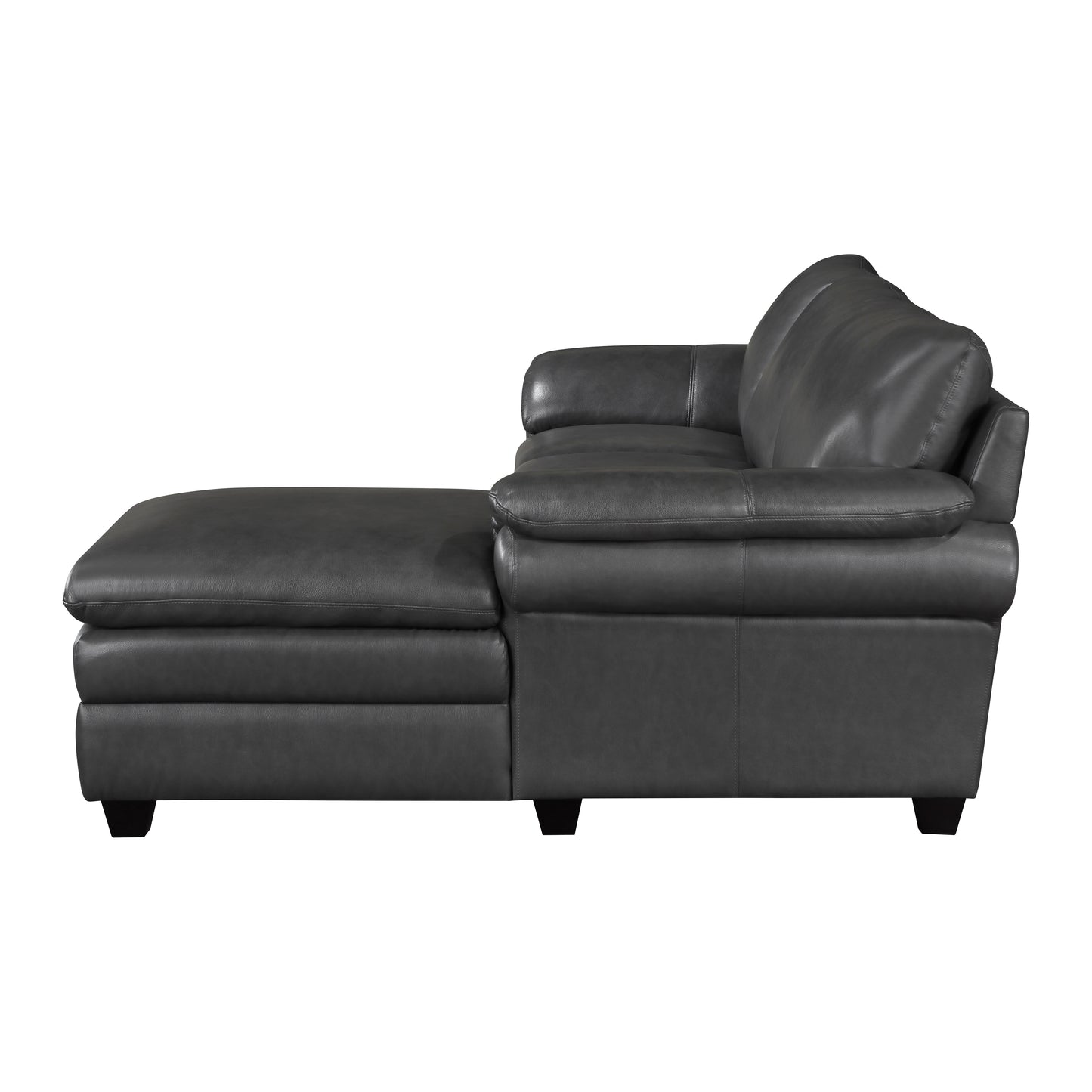 Homelegance Exton Gray Top-Grain Leather Sectional Sofa 9267GY-22LRC