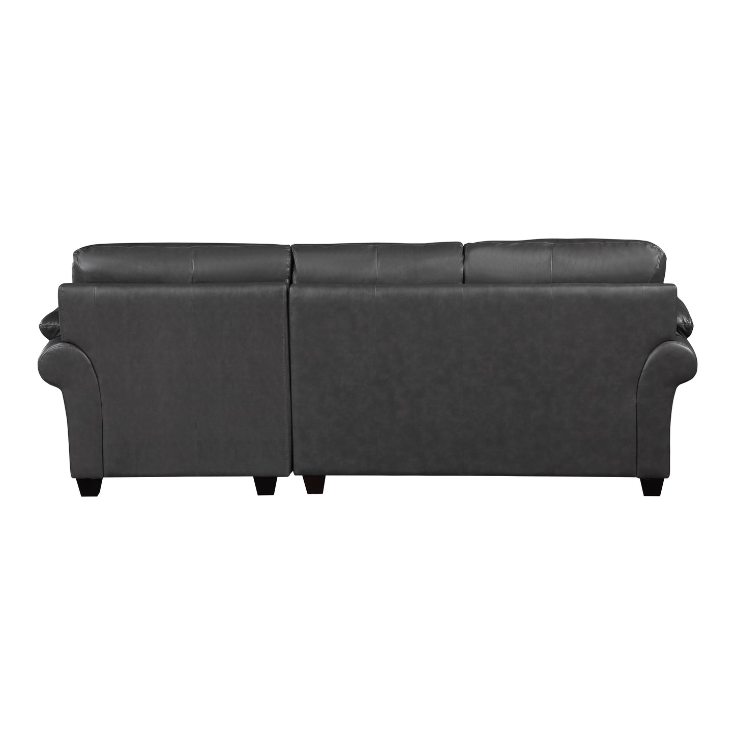 Homelegance Exton Gray Top-Grain Leather Sectional Sofa 9267GY-22LRC