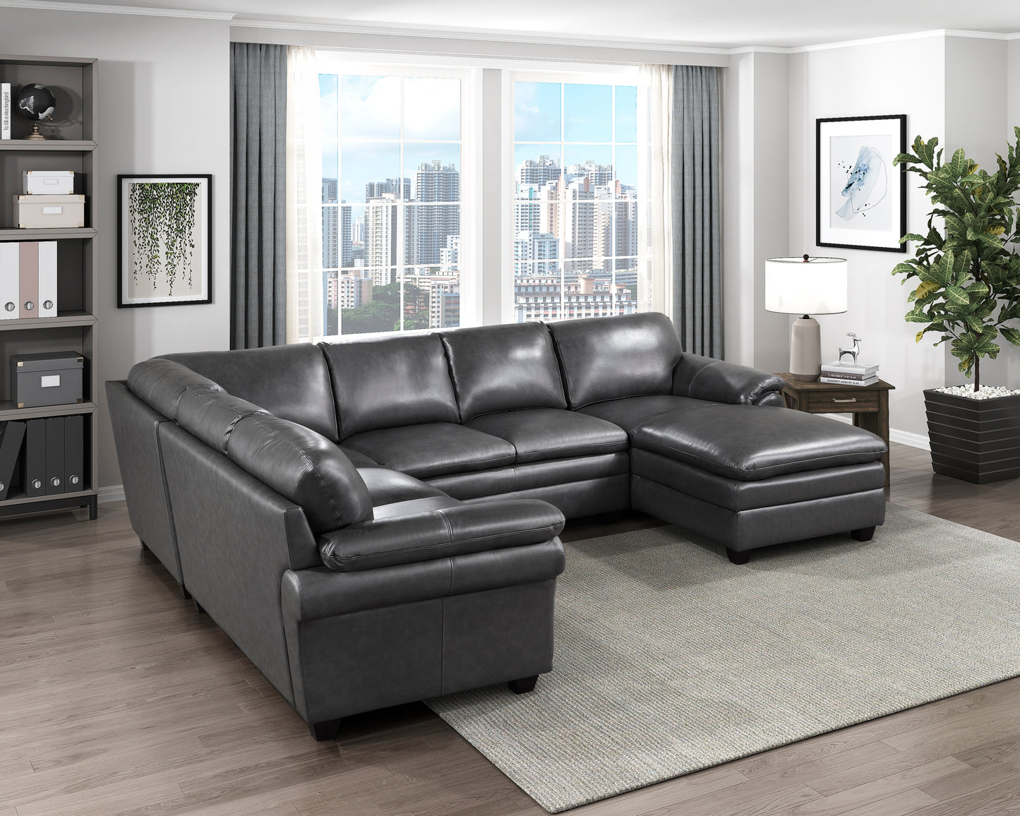 Homelegance Exton Sectional Sofa in Gray 9267GY-42LRC