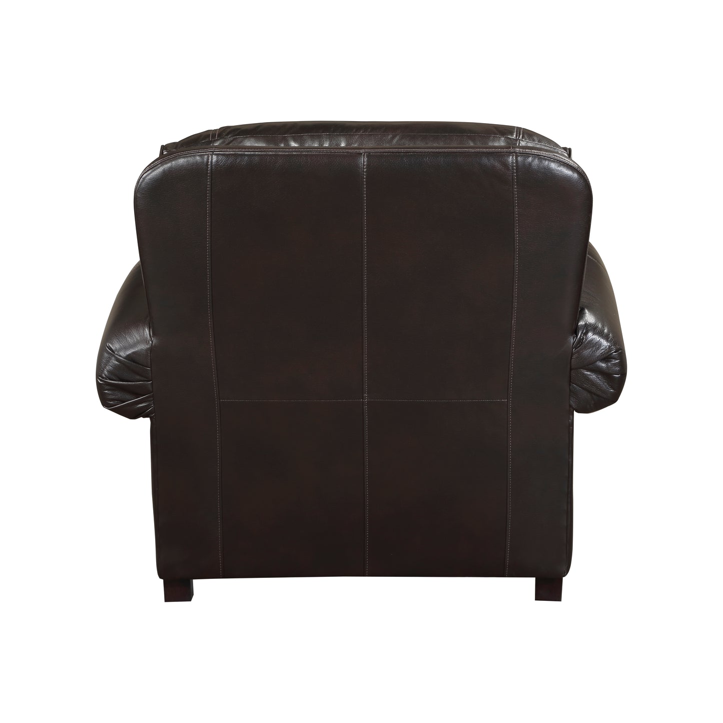 Homelegance Milford Accent Chair in Brown Faux Leather with Nailhead Trim 9268BRW-1