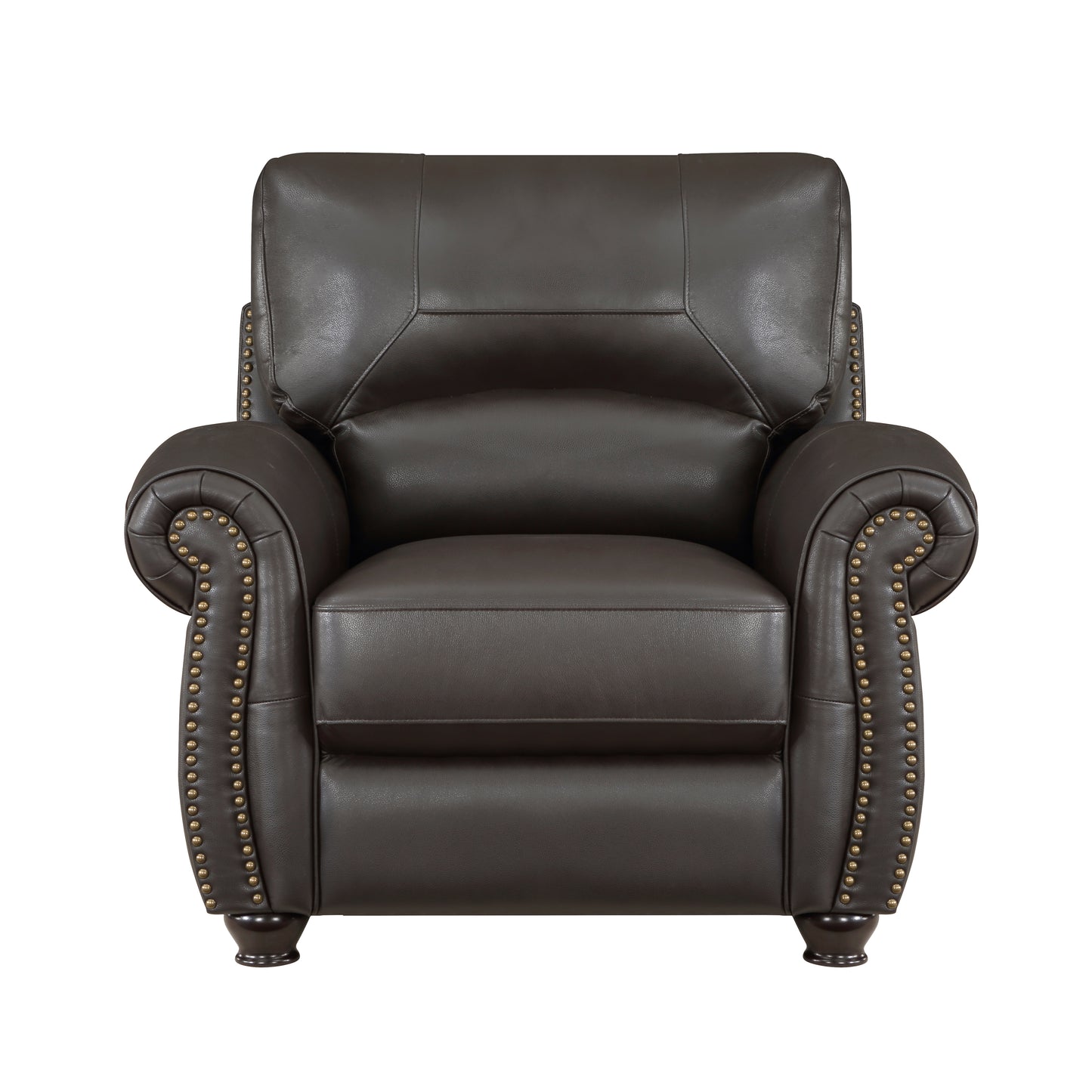 Homelegance Foxborough Dark Brown Accent Chair with Nailhead Trim 9269DB-1