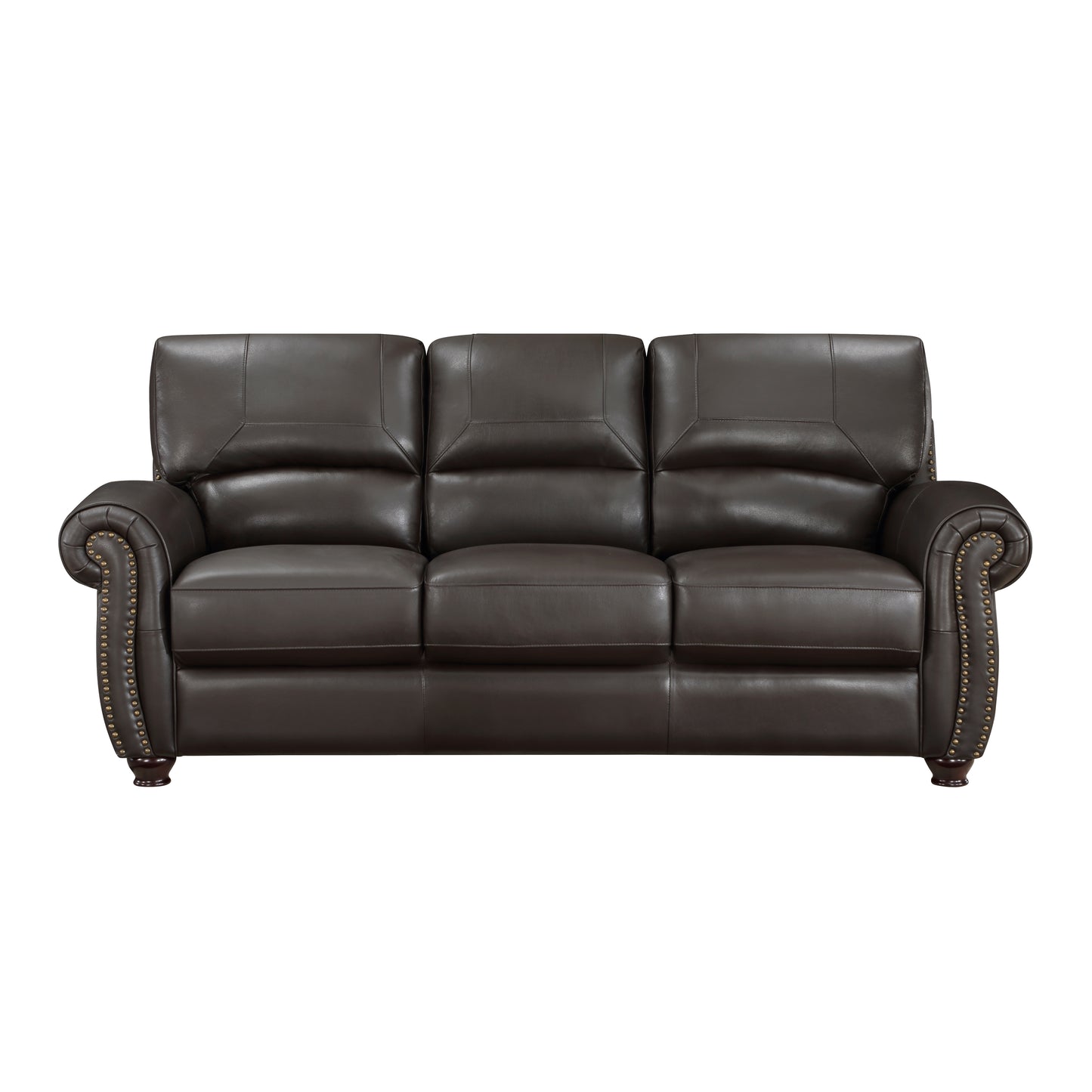 Homelegance Foxborough Dark Brown Top-Grain Leather Sectional Sofa 9269DB-3
