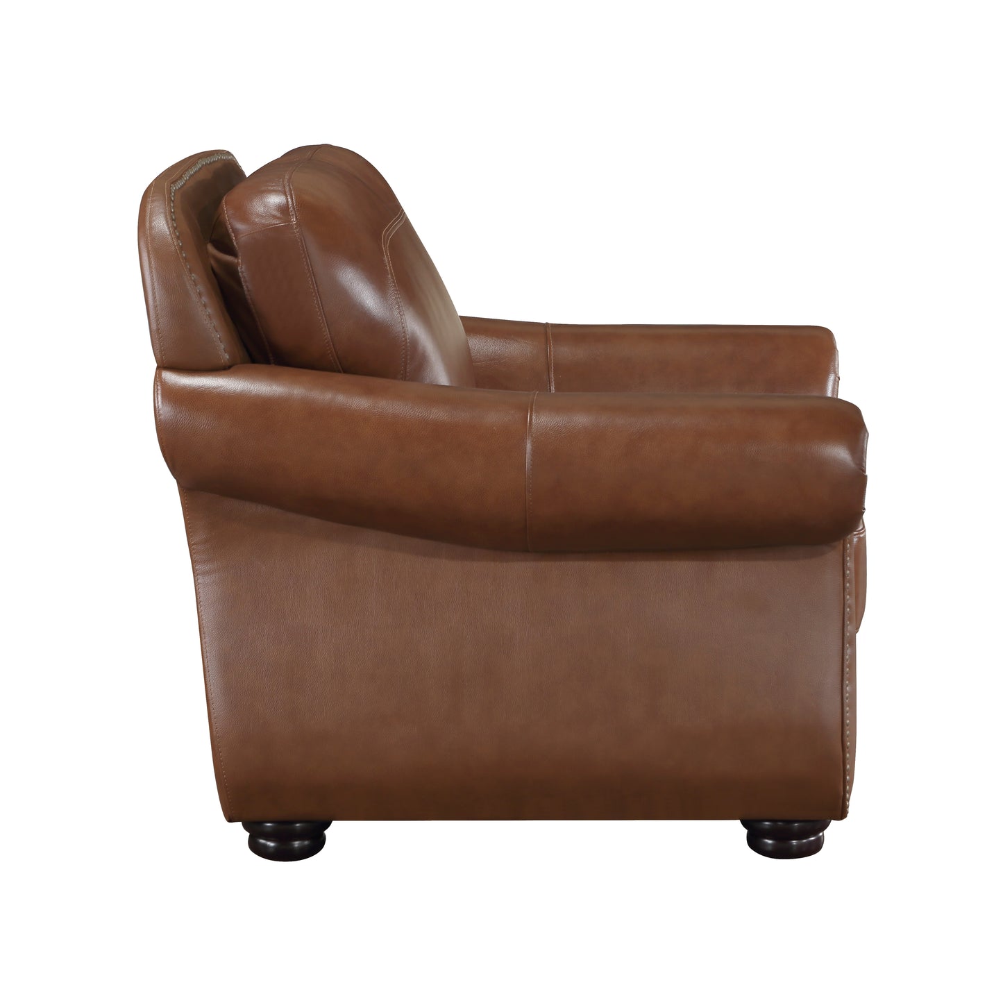 Homelegance Attleboro Accent Chair in Camel Brown Leather 9270BR-1