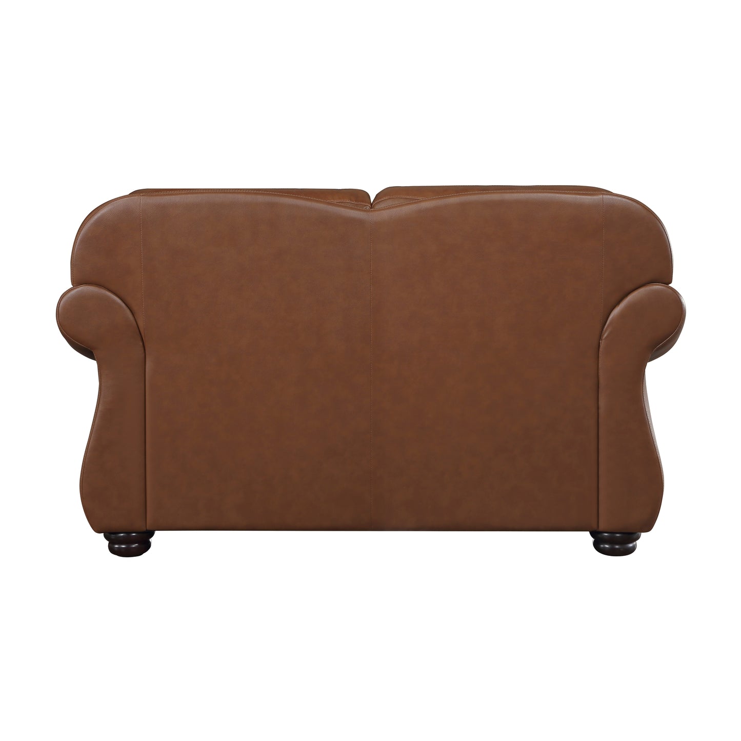 Homelegance Attleboro Loveseat in Camel Brown with Nailhead Trim 9270BR-2