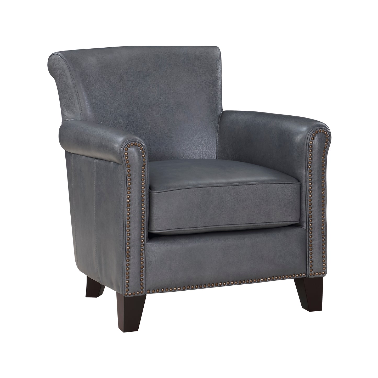 Homelegance Braintree Accent Chair in Burnish Gray Leather 9278BGY-1