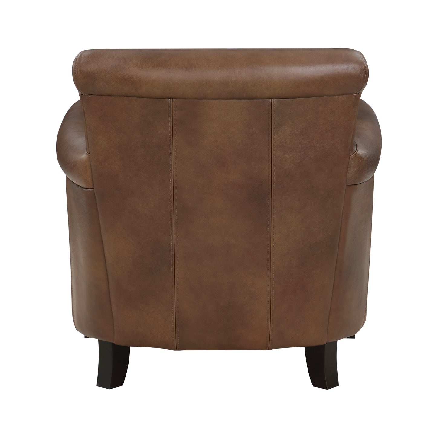 Homelegance Braintree Accent Chair in Brown Leather with Nailhead Trim 9278BRW1