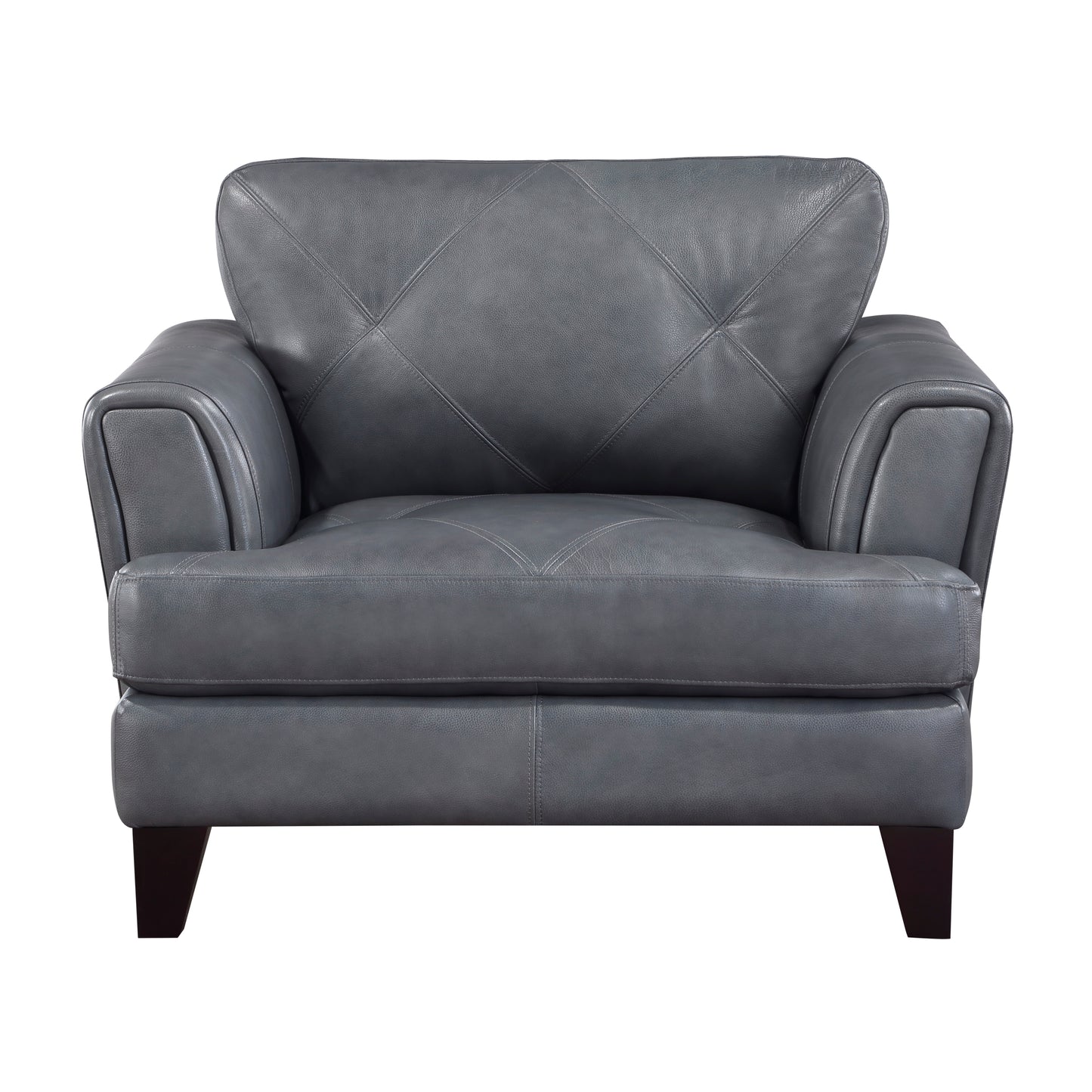 Homelegance Thierry Accent Chair in Burnish Gray Leather 9279BGY-1