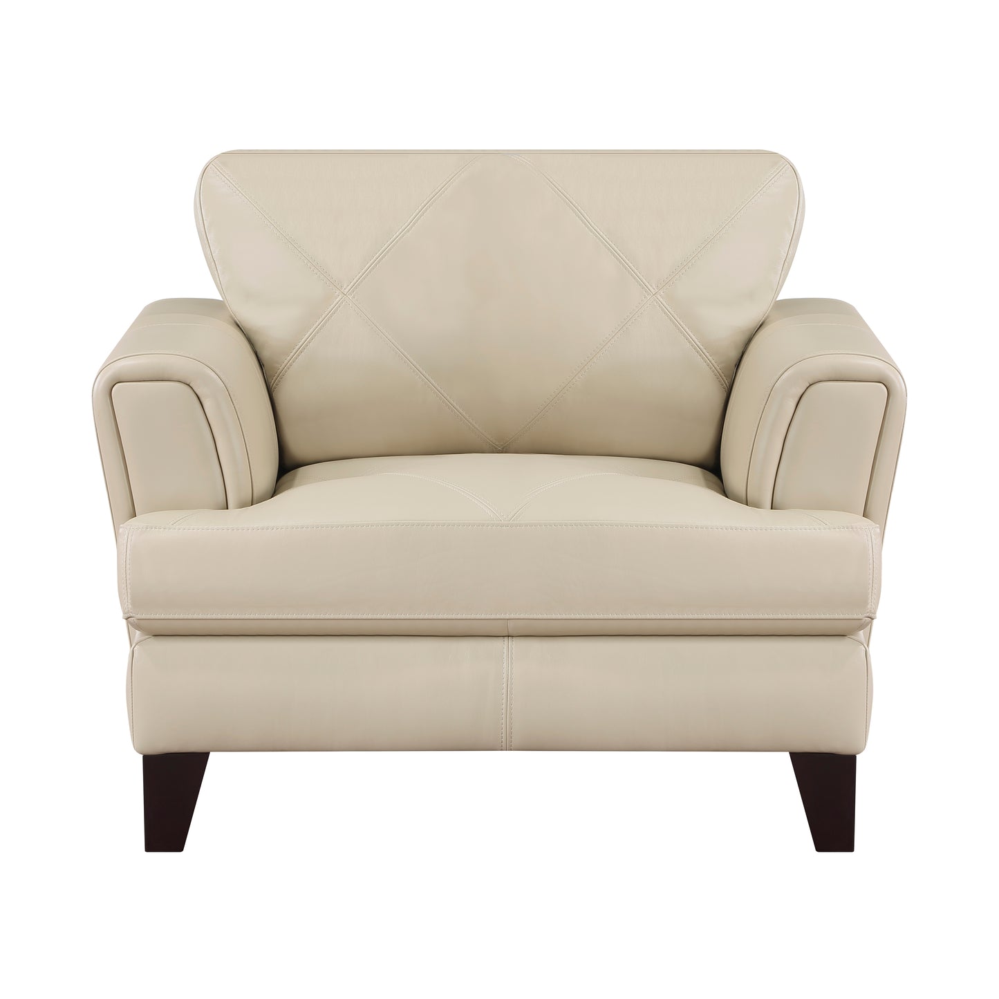 Homelegance Thierry Accent Chair in Cream Leather with Tufted Detail 9279CRM-1