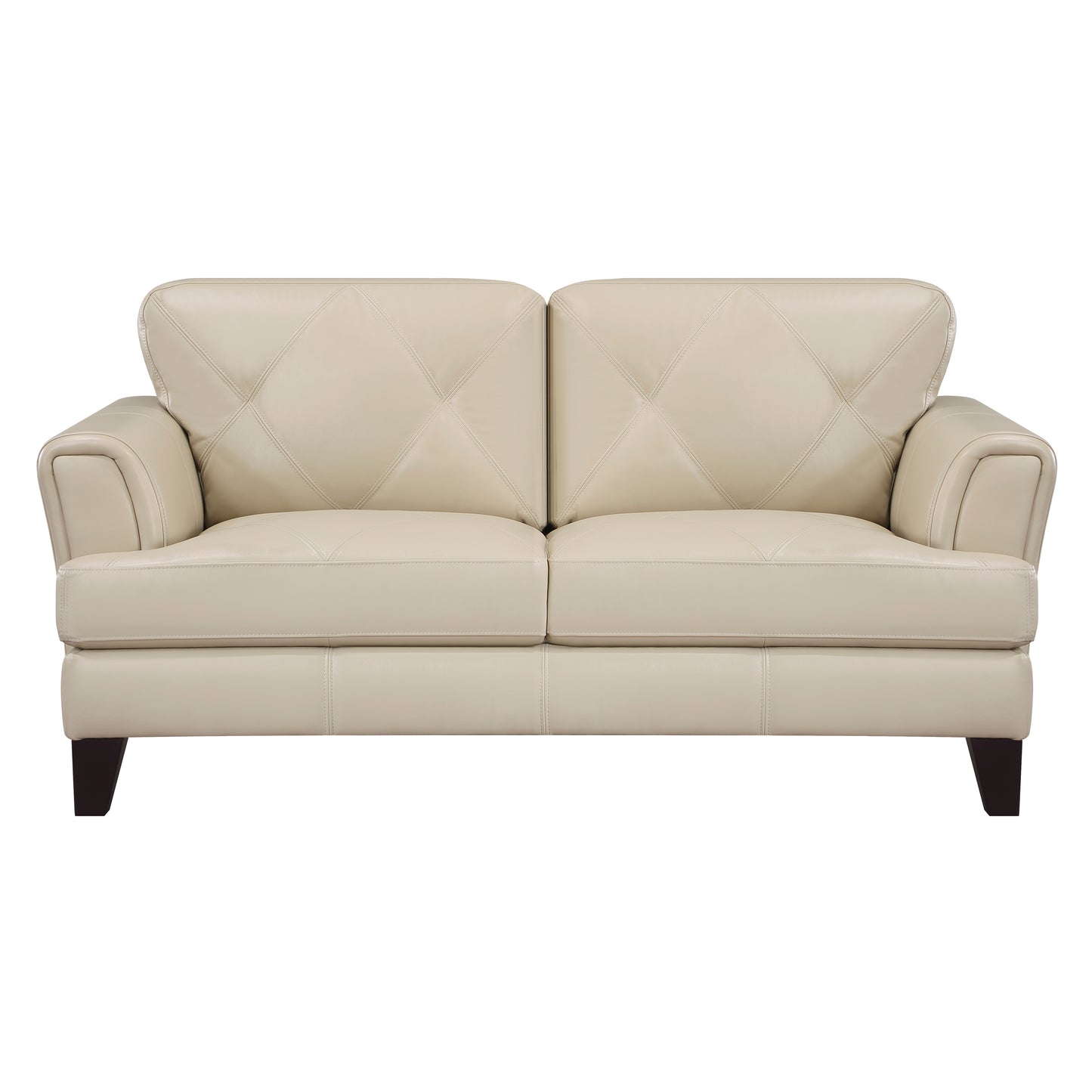 Homelegance Thierry Loveseat in Cream Leather with Tufted Detail 9279CRM-2