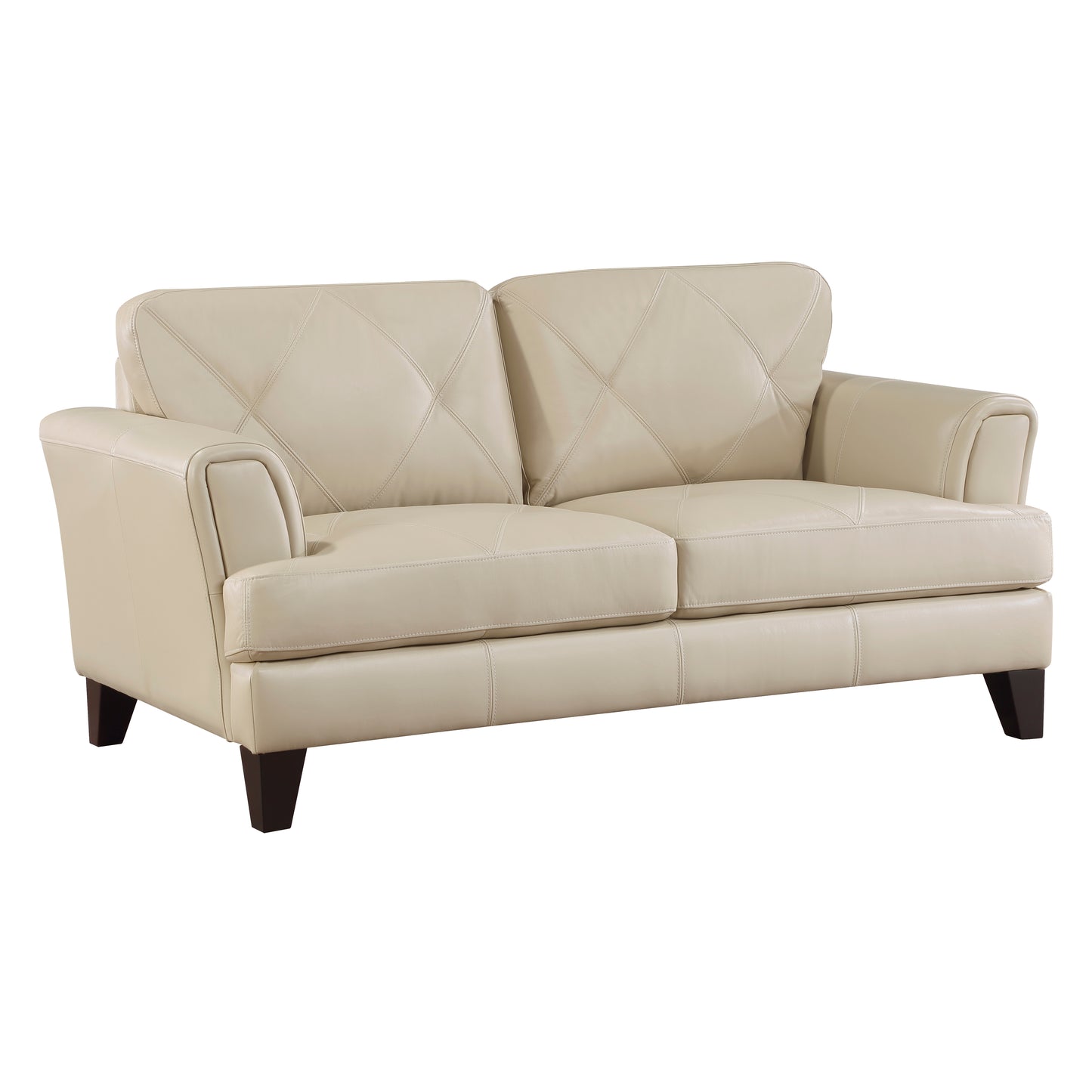 Homelegance Thierry Loveseat in Cream Leather with Tufted Detail 9279CRM-2