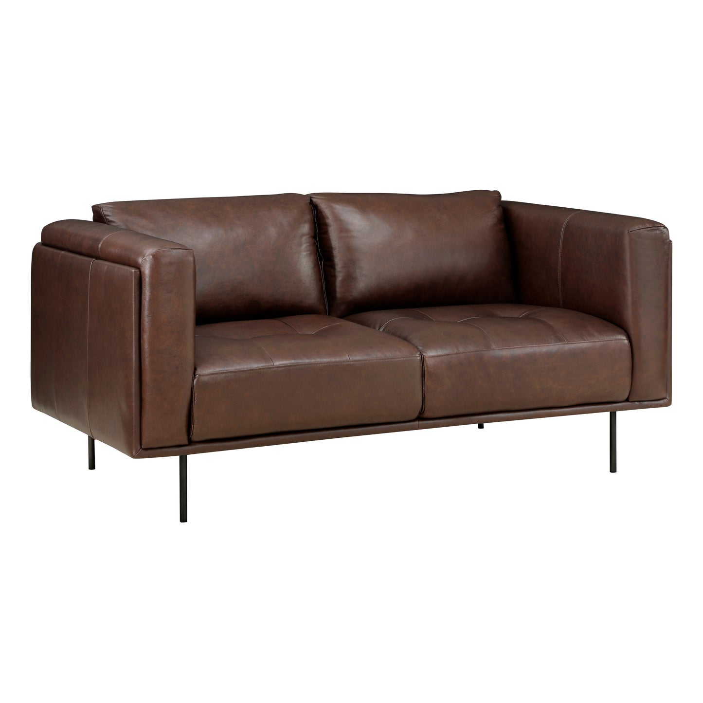 Homelegance Soren Loveseat in Brown Top Grain Leather 9280BR-2