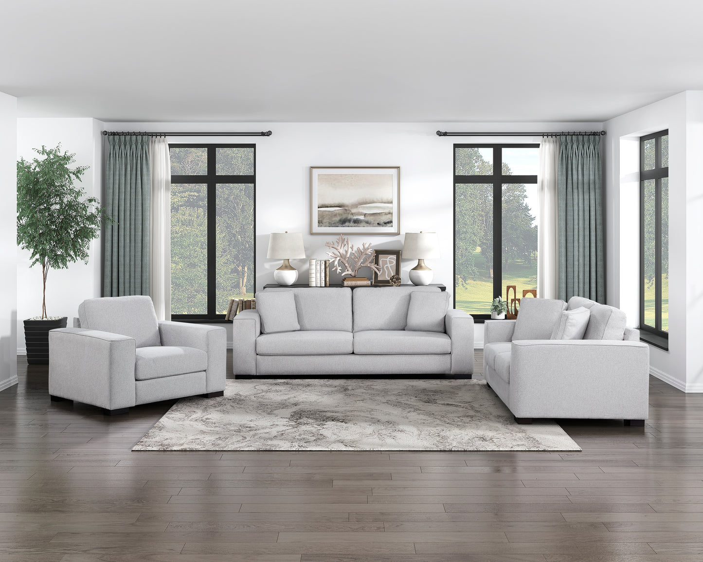 Homelegance Solaris Accent Chair in Textured Gray Upholstery 9288GY-1