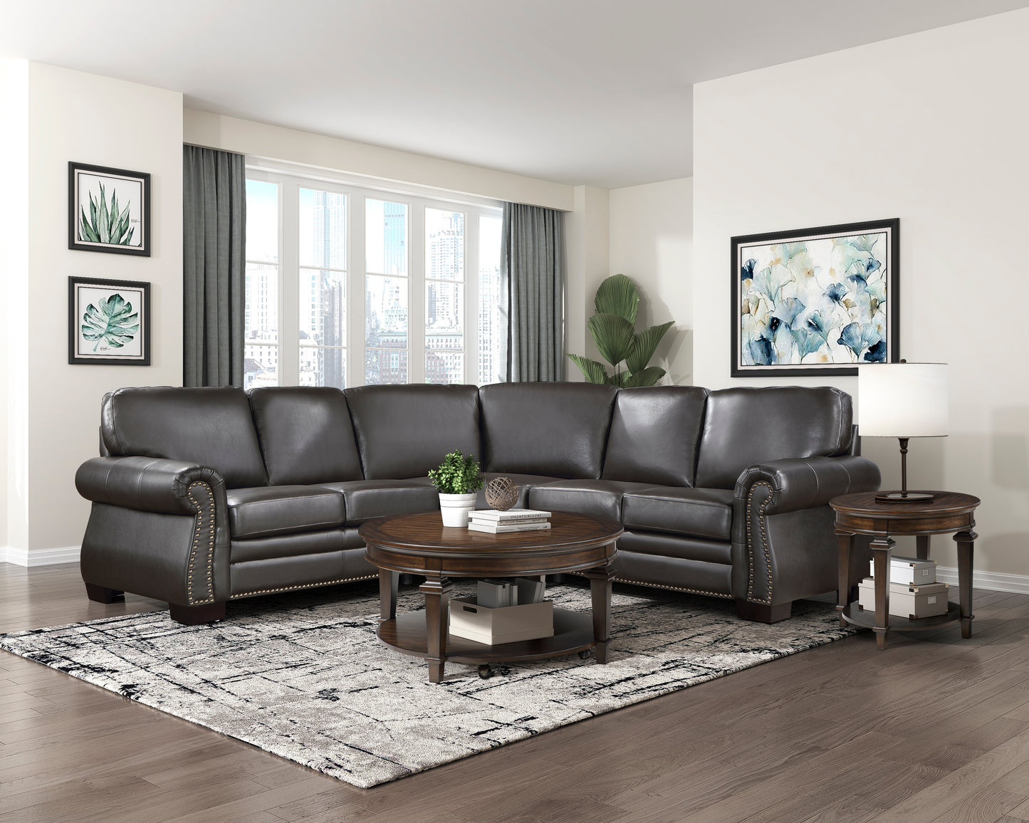 Homelegance Wareham Sectional Sofa in 9289DB-SC Stylish Comfort Design