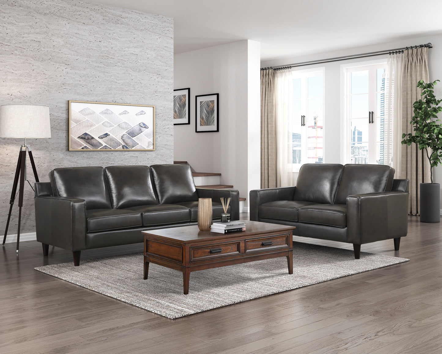 Homelegance Aldrich Loveseat in Gray for Stylish Comfort and Elegance 9294GRY-2