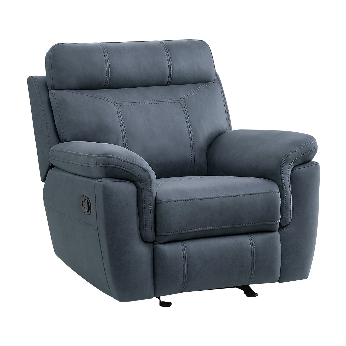 Homelegance Clifton Glider Recliner Chair in Polished Microfiber Blue 9301BUE-1