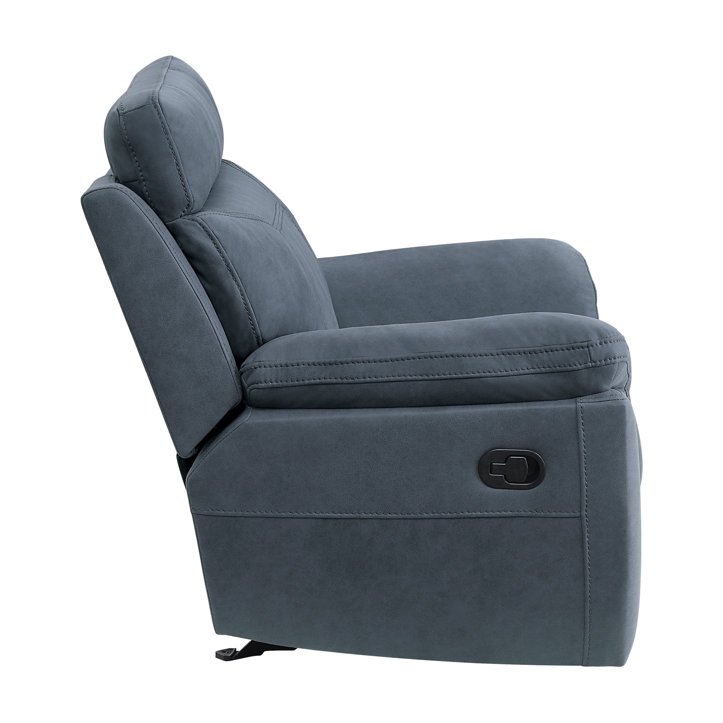 Homelegance Clifton Glider Recliner Chair in Polished Microfiber Blue 9301BUE-1