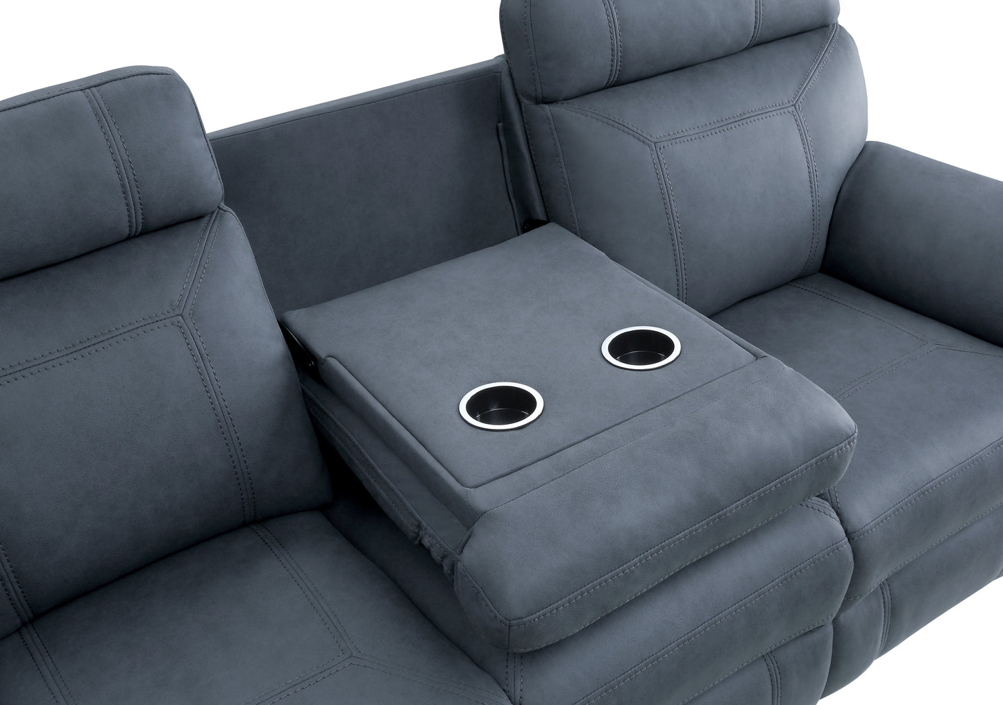 Homelegance Clifton Sectional Sofa Blue Polished Microfiber 9301BUE-3