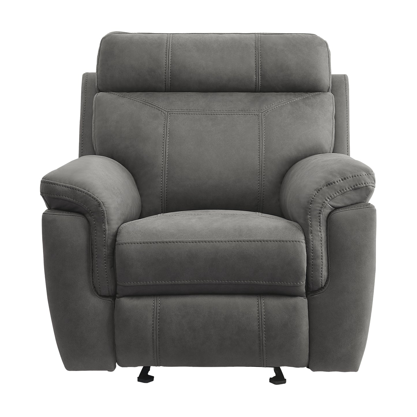 Homelegance Clifton Glider Recliner Chair in Pewter Polished Microfiber 9301GRY-1