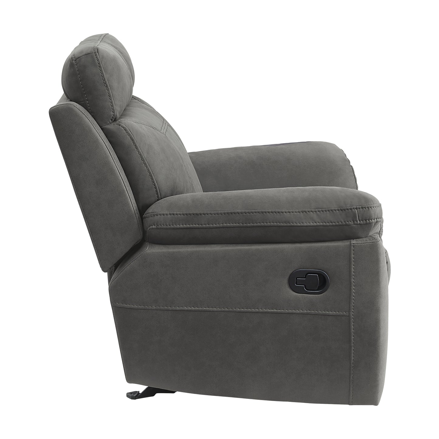 Homelegance Clifton Glider Recliner Chair in Pewter Polished Microfiber 9301GRY-1