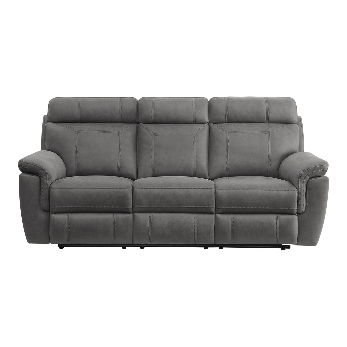 Homelegance Clifton Gray Sectional Sofa with Dual Reclining Ends 9301GRY-3