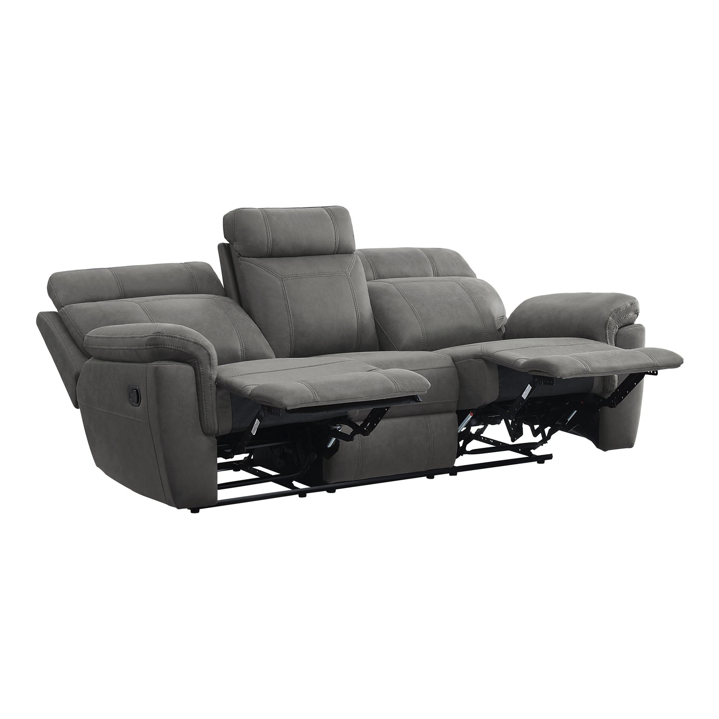 Homelegance Clifton Gray Sectional Sofa with Dual Reclining Ends 9301GRY-3