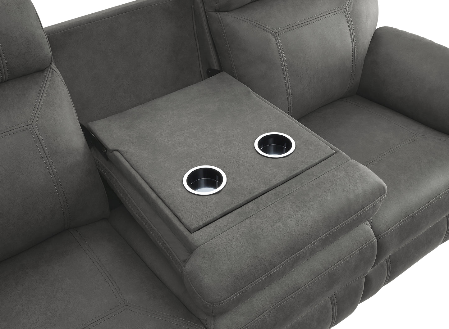 Homelegance Clifton Gray Sectional Sofa with Dual Reclining Ends 9301GRY-3