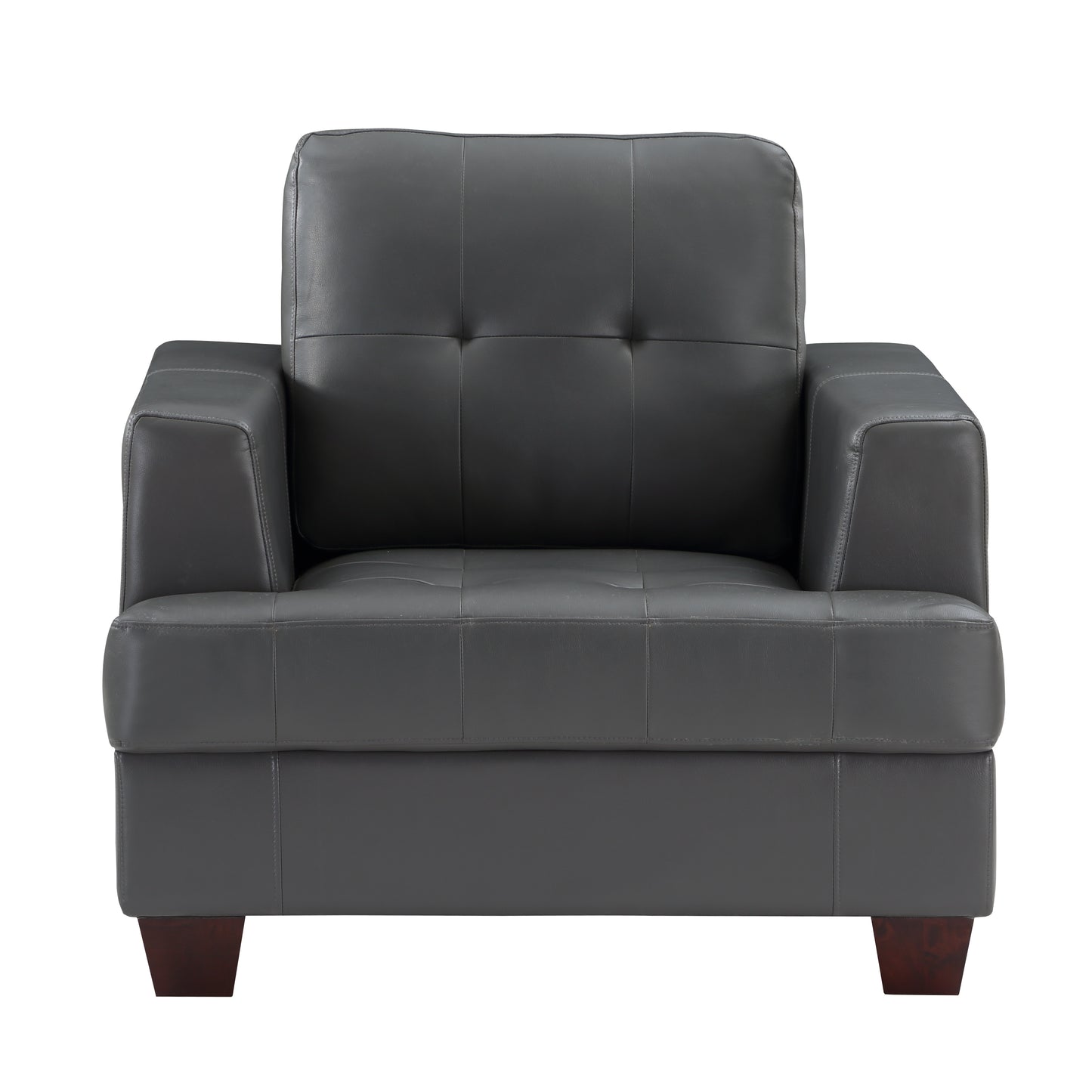 Homelegance Hinsall Accent Chair in Premium Gray Faux Leather 9309GY-1