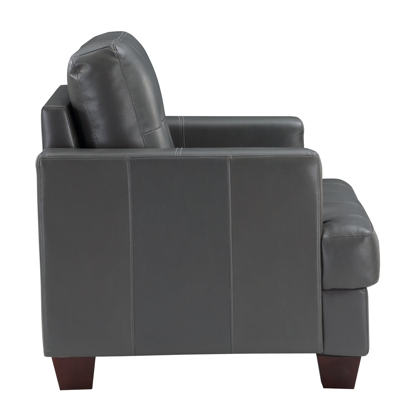 Homelegance Hinsall Accent Chair in Premium Gray Faux Leather 9309GY-1