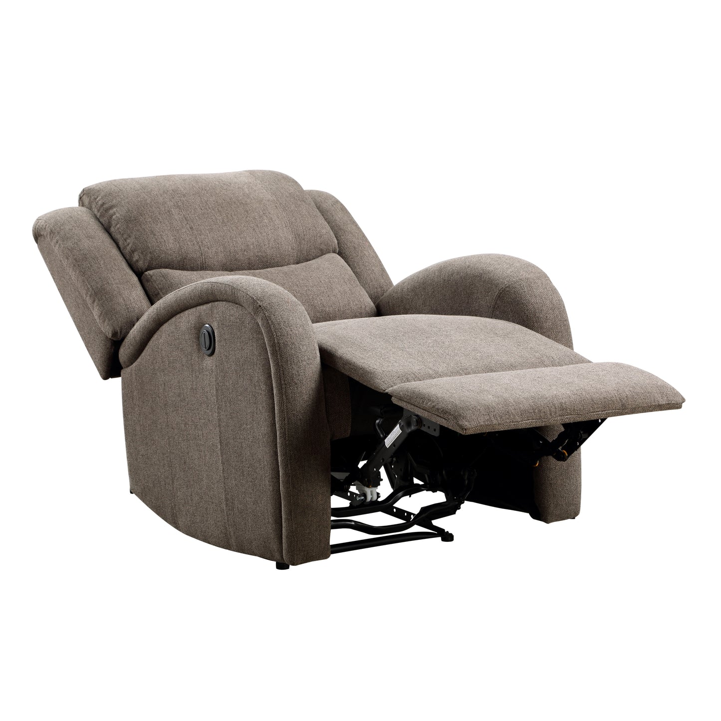 Homelegance Foxcroft Reclining Chair Power Recliner in Brown Chenille 9316BR-1PW
