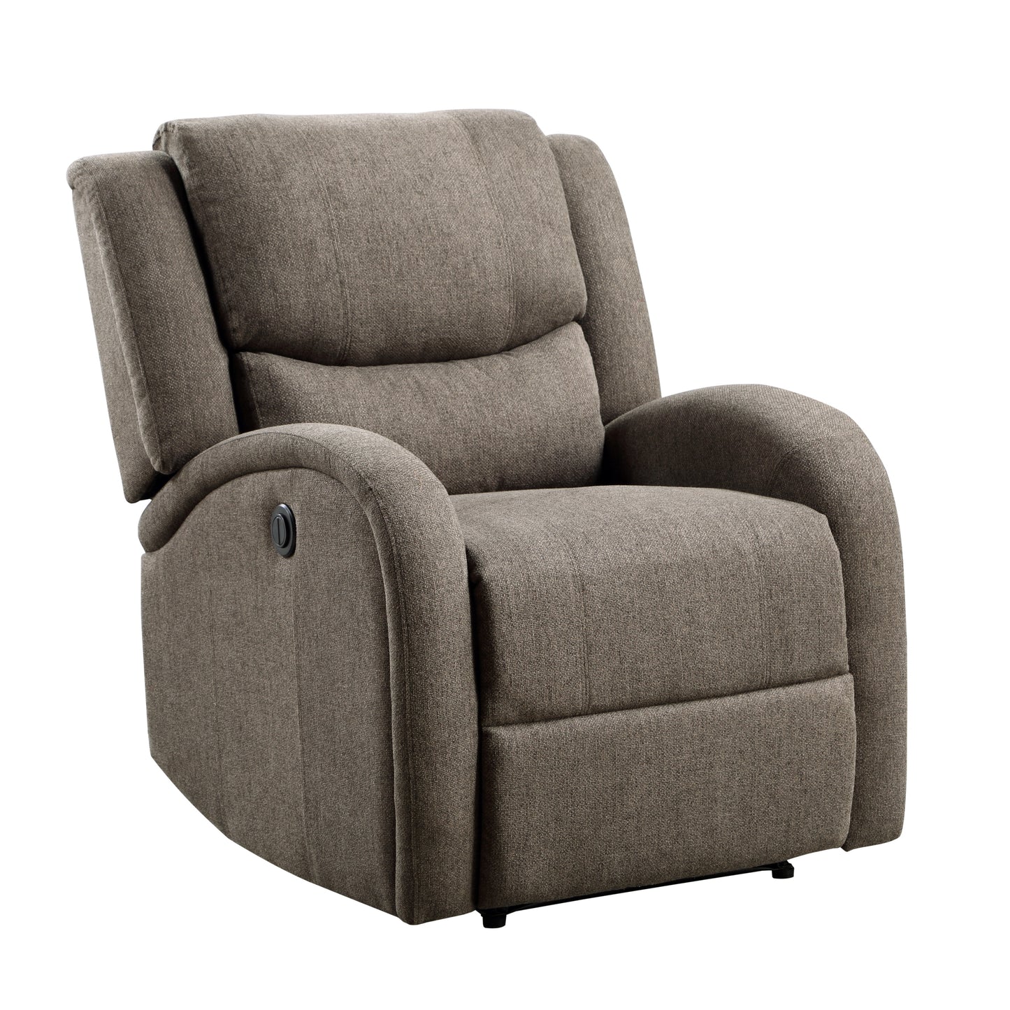 Homelegance Foxcroft Reclining Chair Power Recliner in Brown Chenille 9316BR-1PW
