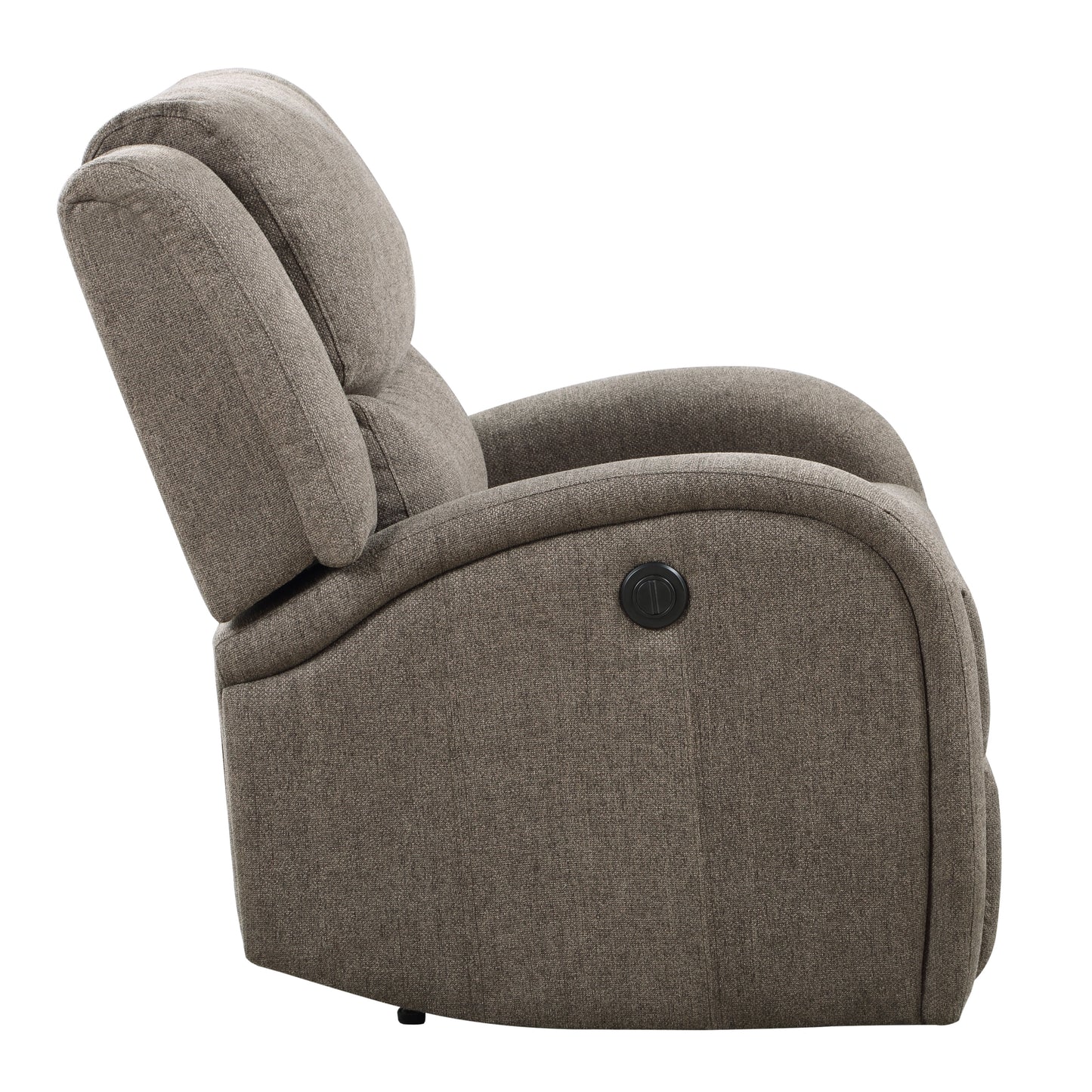 Homelegance Foxcroft Reclining Chair Power Recliner in Brown Chenille 9316BR-1PW