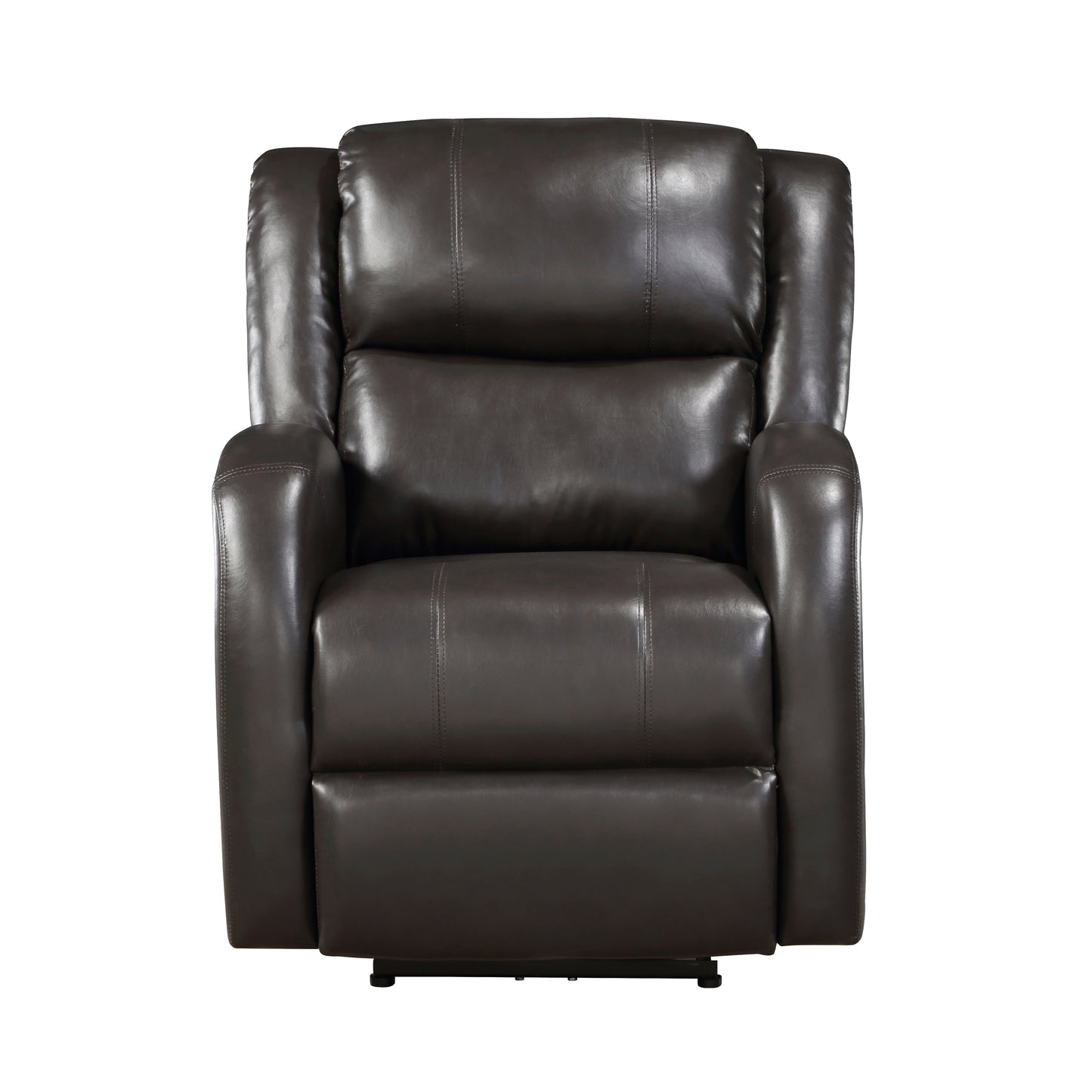 Homelegance Foxcroft Reclining Chair Power Recliner in Brown Faux Leather 9316PUBR-1PW
