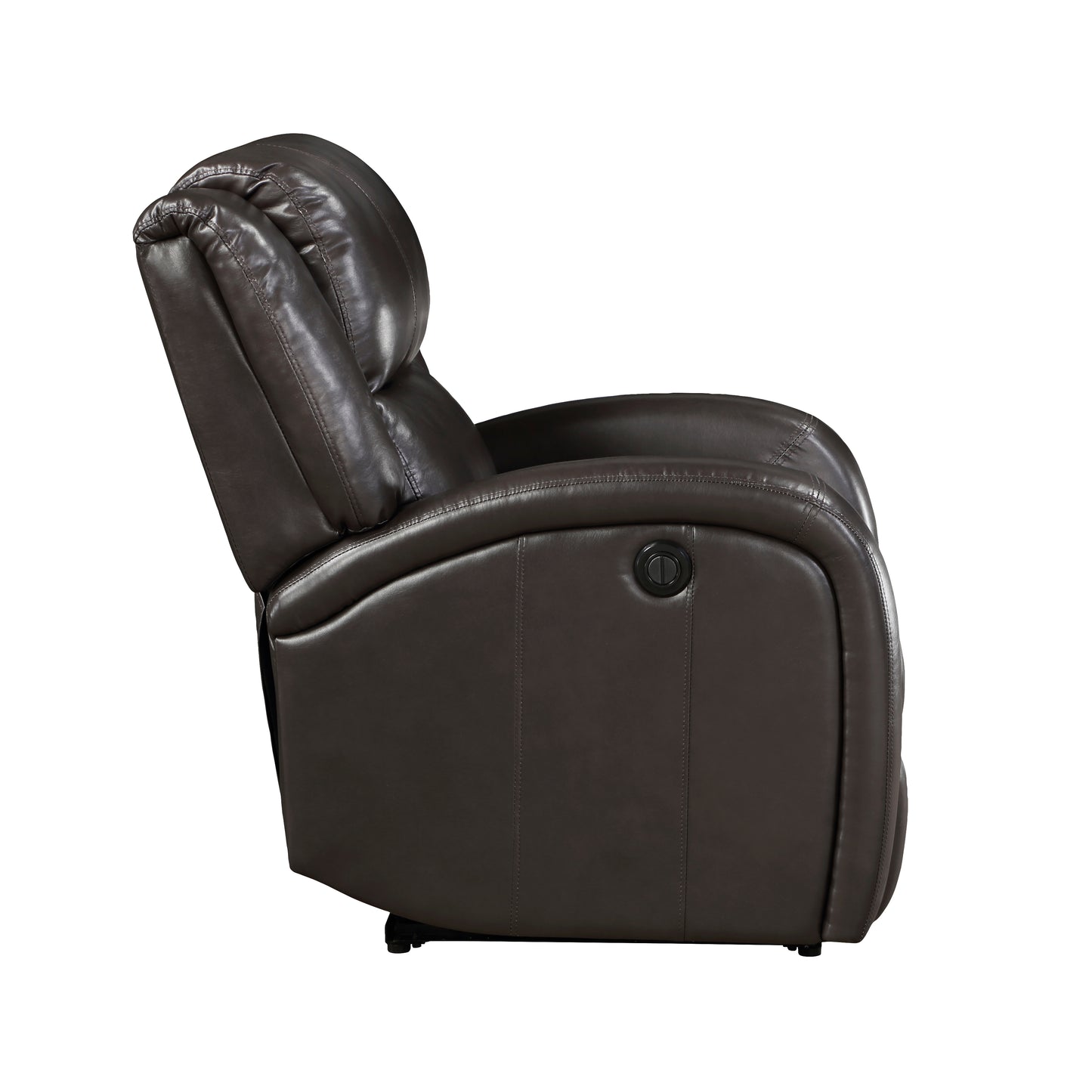 Homelegance Foxcroft Reclining Chair Power Recliner in Brown Faux Leather 9316PUBR-1PW